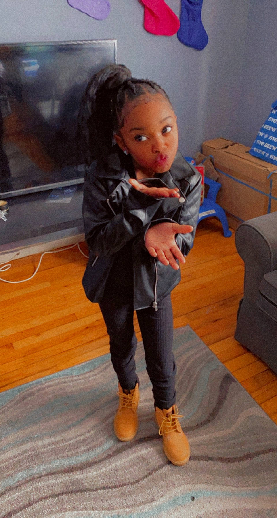 Promyse joined the competition — help win amazing prizes! costume, denim, doll, fashion_design, fawn, floor, flooring, formal_wear, fun, fur, hardwood, laminate_flooring, person, room, sitting, sleeve, surprise, television_set, toddler, toy