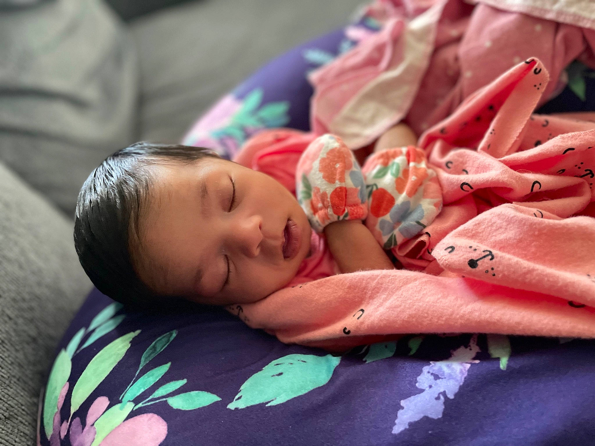 Kehlani joined the competition — help win amazing prizes! baby, baby_toddler_clothing, cheek, child, close_up, comfort, eye, face, grass, hairstyle, happy, head, linens, lip, person, pink, sitting, skin, sleeve, textile