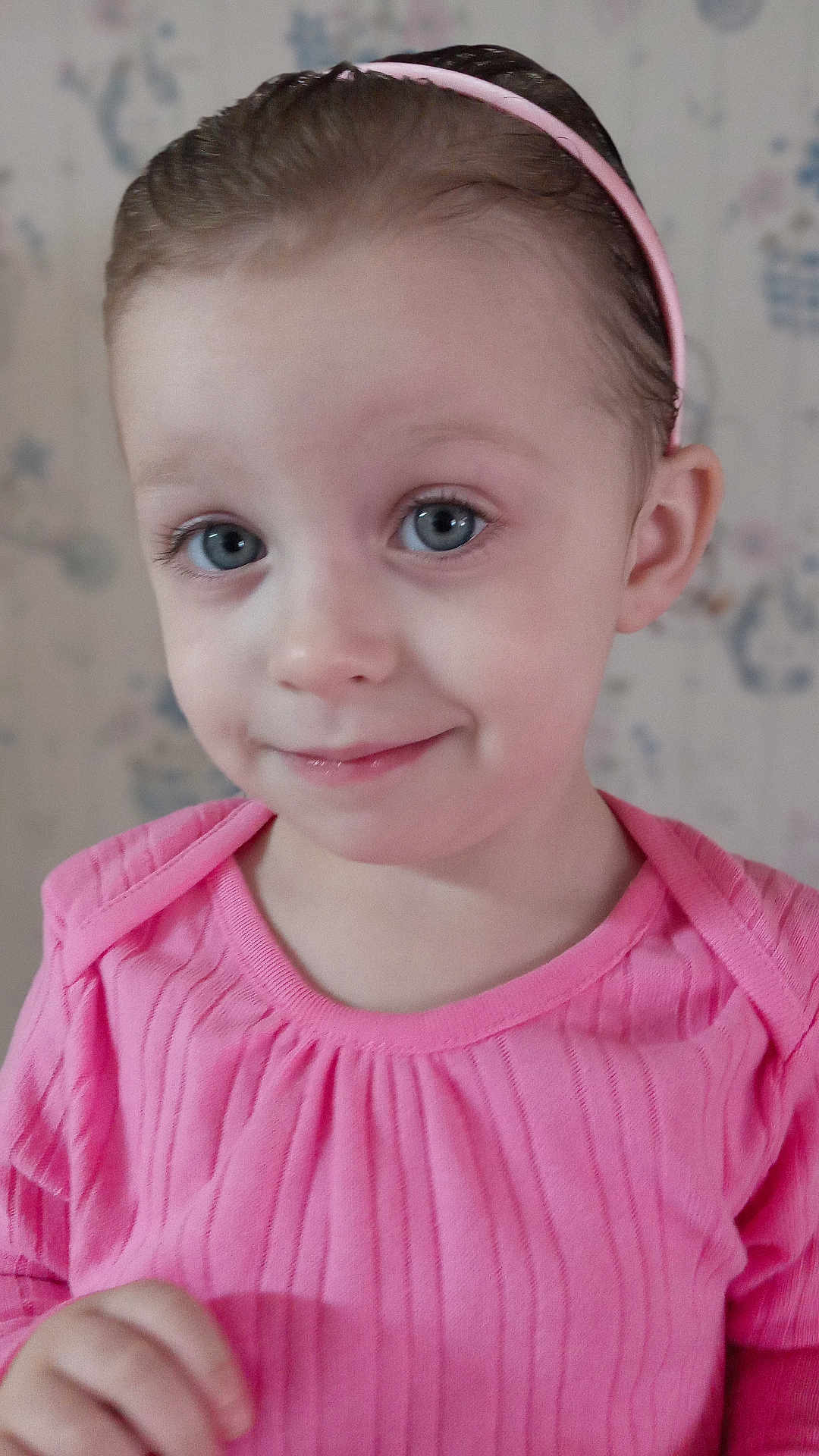 Amora joined the competition — help win amazing prizes! child, toddler, girl, portrait, pink_clothing, headband, smile, blue_eyes, closeup, face, cute, innocent, indoors, young, person, baby, happy, skin, expression, childhood