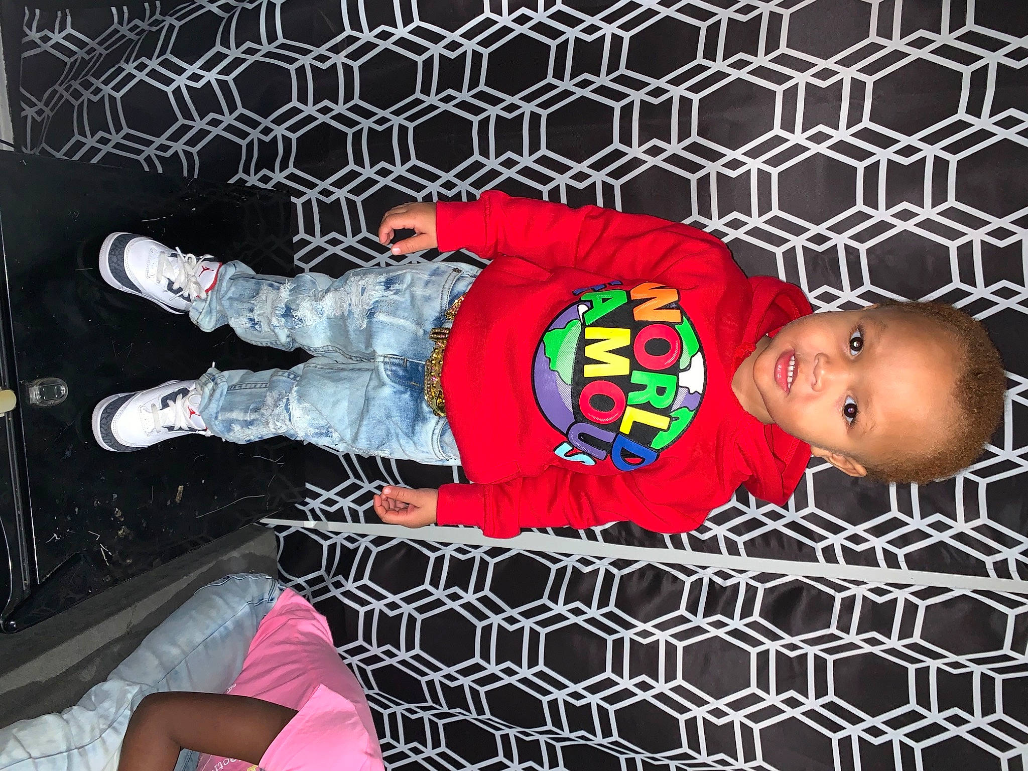 Nyaire is registered to the contest to win money with this photo: baby, baby_products, baby_toddler_clothing, boot, child, cool, glove, mesh, nightwear, overall, person, product, toddler, walking_shoe