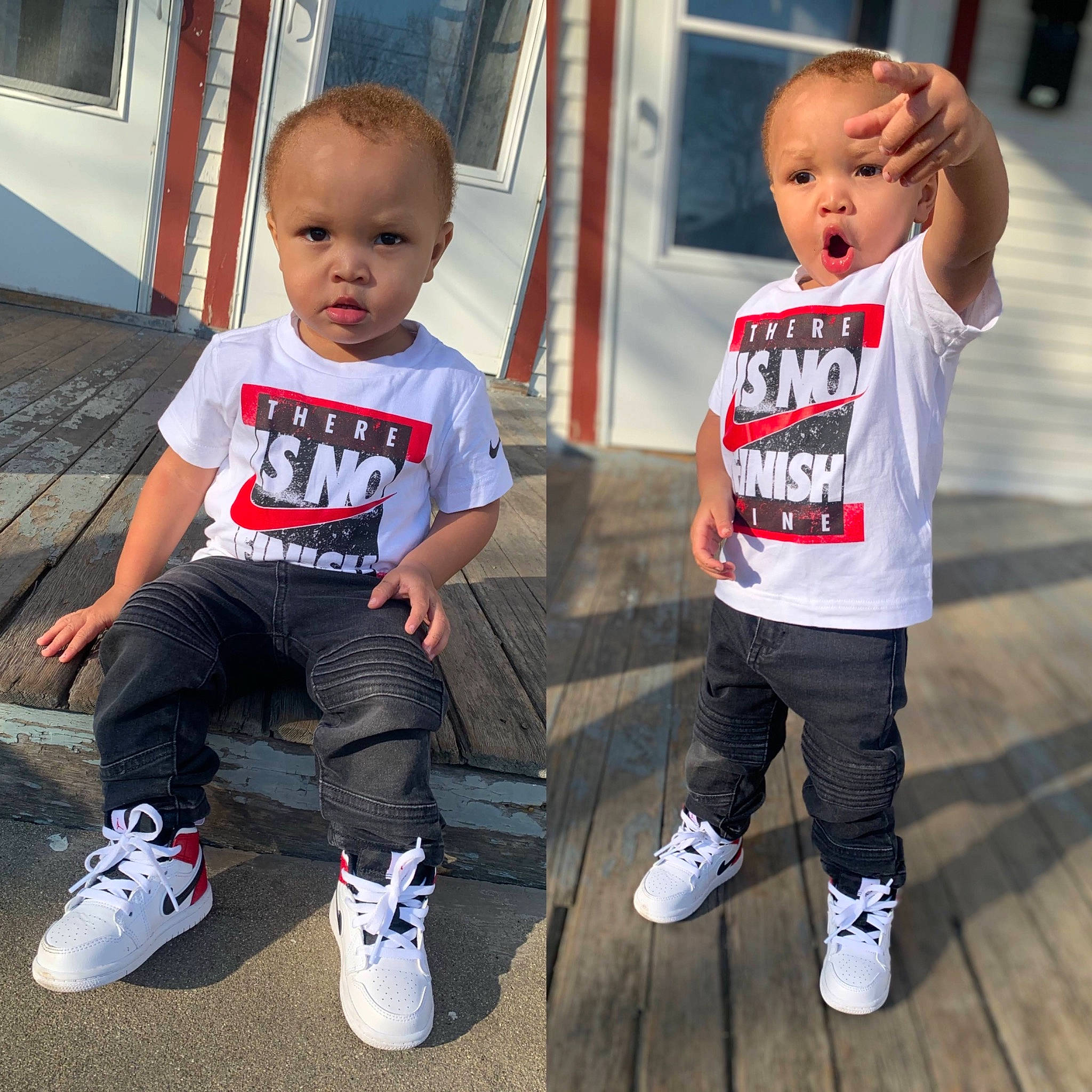 Nyaire joined the competition — help win amazing prizes! active_pants, baby, baby_toddler_clothing, child, child_model, cool, outdoor_shoe, person, product, shoe, skate_shoe, sneakers, sock, style, surprise, sweatpant, t_shirt, toddler, trousers, walking_shoe
