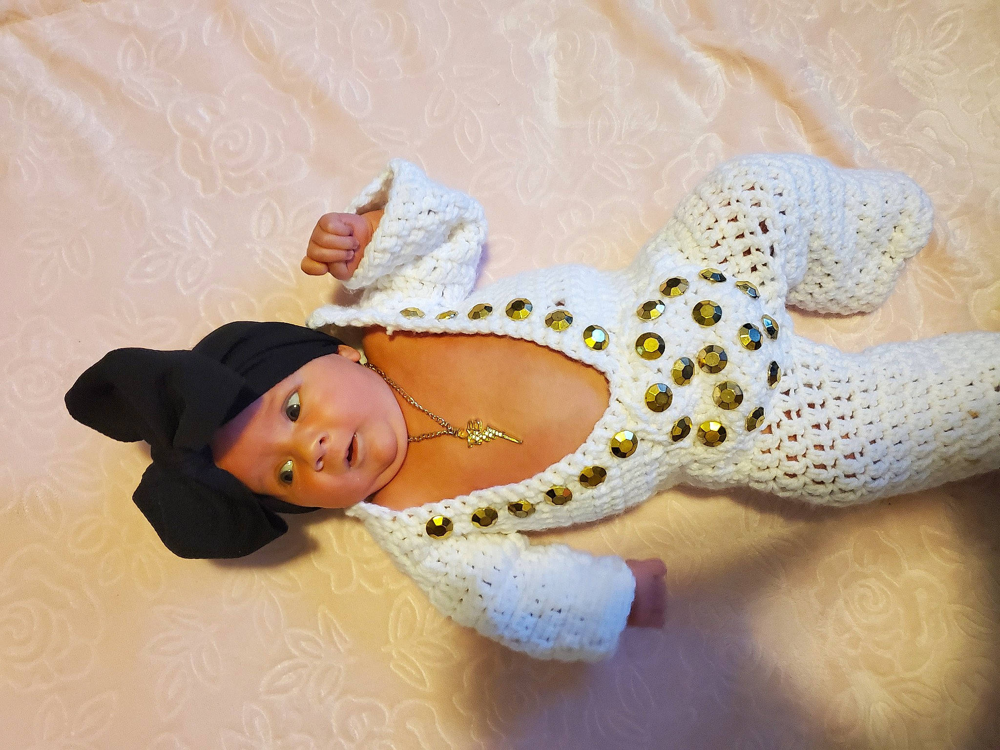 Korra joined the competition — help win amazing prizes! baby_toddler_clothing, costume, day_dress, embellishment, hair_accessory, headband, headwear, mouth, one_piece_garment, person, polka_dot, wrist