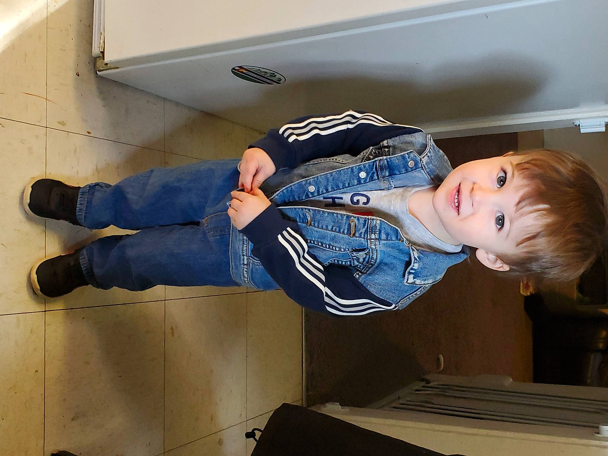 Crick joined the competition — help win amazing prizes! baby, baby_toddler_clothing, blue, comfort, cool, denim, elbow, jeans, joint, outdoor_shoe, person, pocket, standing, walking_shoe