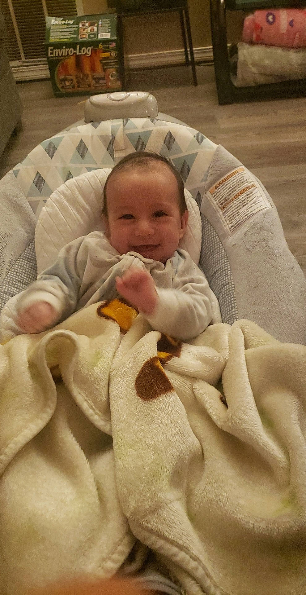 Leroy joined the competition — help win amazing prizes! baby, baby_products, baby_safety, baby_sleeping, baby_toddler_clothing, cheek, child, chin, comfort, face, finger, head, linens, person, room, sitting, skin, sleeve, smile, thumb