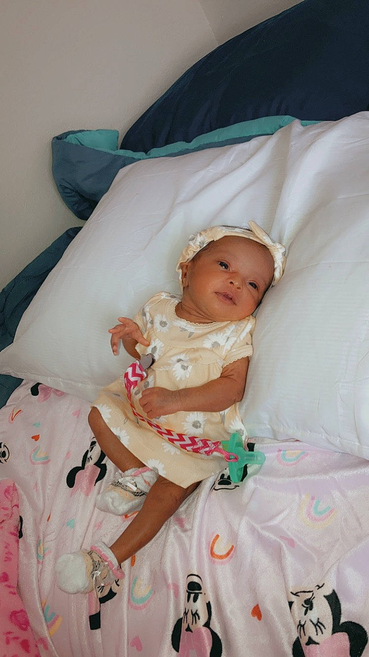 Kayvionna joined the competition — help win amazing prizes! baby, baby_products, baby_safety, baby_sleeping, baby_toddler_clothing, bedding, child, comfort, couch, event, eye, face, head, human_body, linens, peach, person, pink, sleeve, toddler