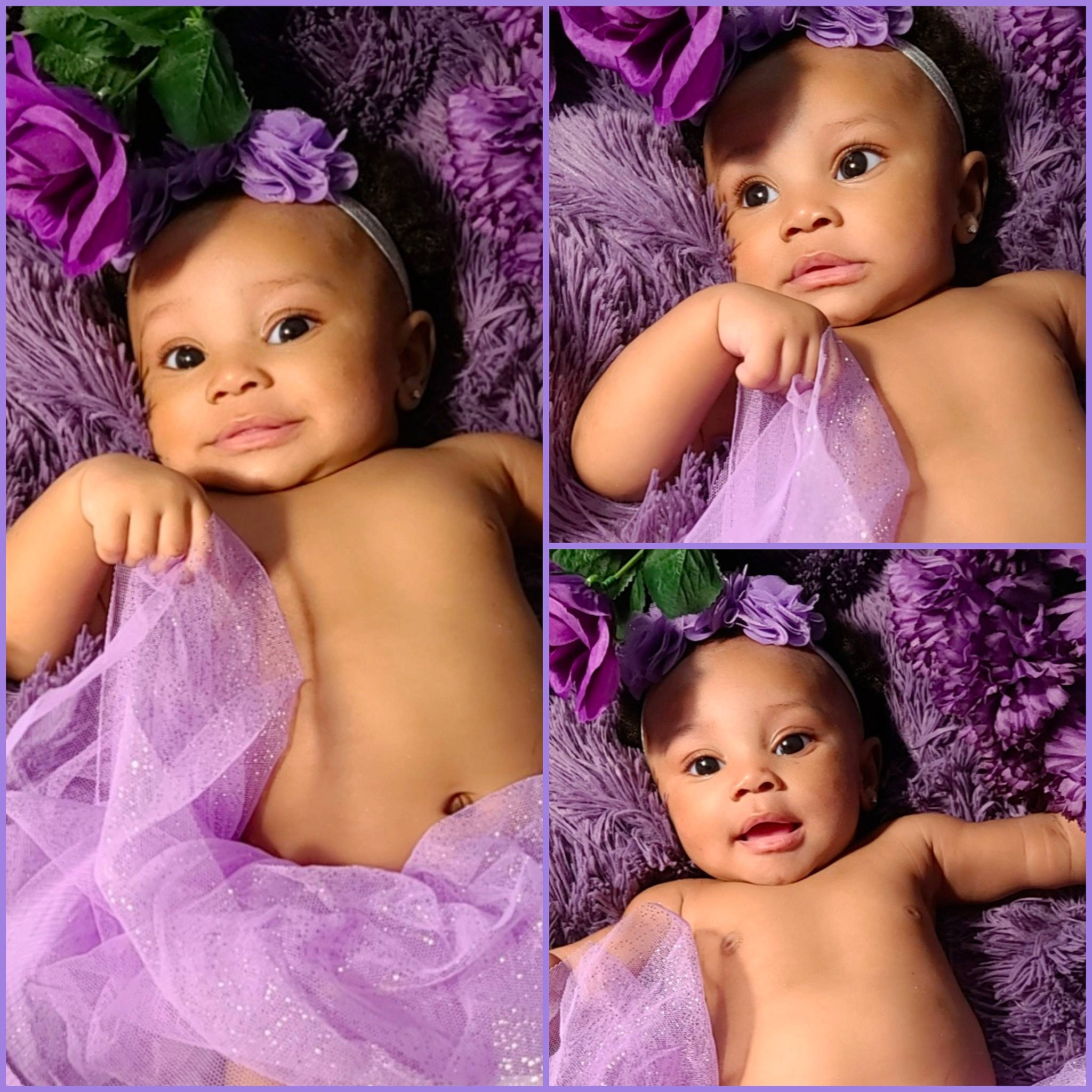 Leilani is registered to the contest to win money with this photo: blue, cheek, eye, eyebrow, eyelash, facial_expression, happy, head, headwear, human, iris, mammal, muscle, organ, person, photograph, plant, product, purple, skin