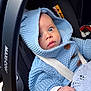 King joined the competition — help win amazing prizes! baby, child, car_seat, blue_hoodie, knitwear, wide_eyes, face, seatbelt, infant, portrait, clothing, button, hand, bracelet, car_interior, cute, warm_clothing, expression, close_up, sitting