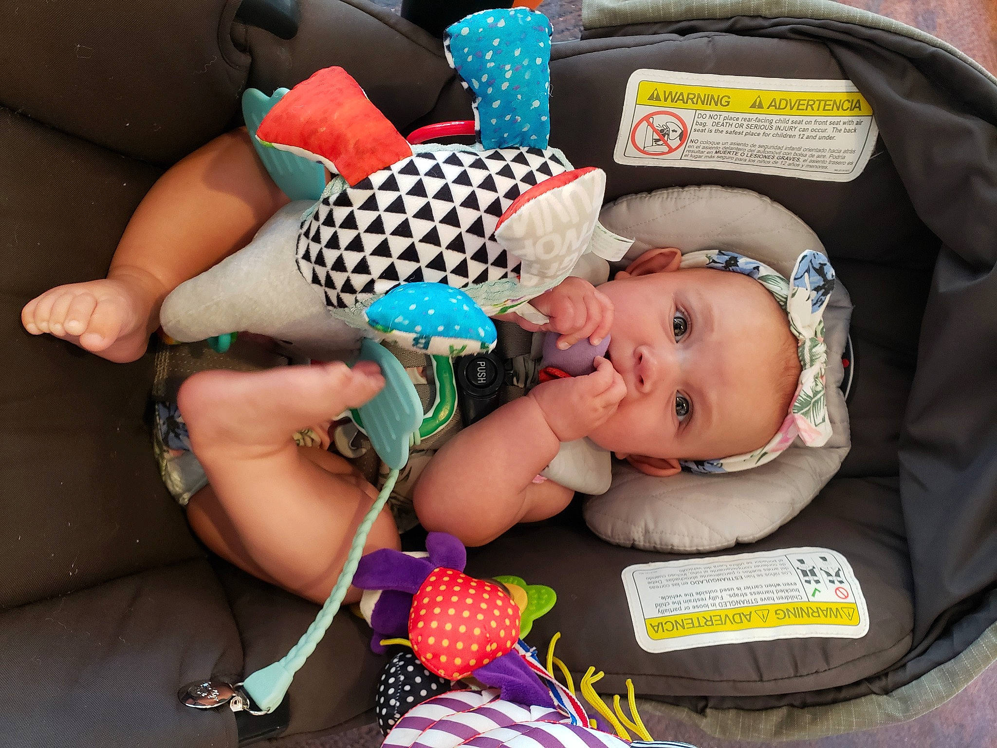 Braylee joined the competition — help win amazing prizes! baby, baby_carriage, baby_products, baby_sleeping, baby_toddler_clothing, bracelet, child, comfort, fashion_accessory, happy, linens, nail, pattern, person, product, skin, thumb, toddler, wrist
