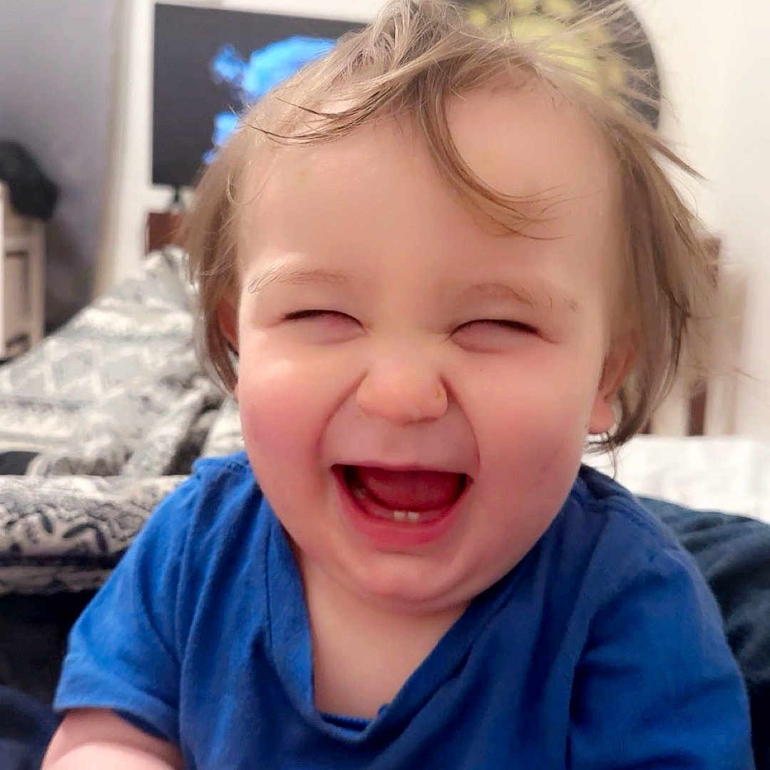 Jeffery joined the competition — help win amazing prizes! baby, babylaughing, bed, bedroom, computerhardware, electronics, face, furniture, happy, hardware, head, indoors, laughing, monitor, person, photography, portrait, room, screen, smile