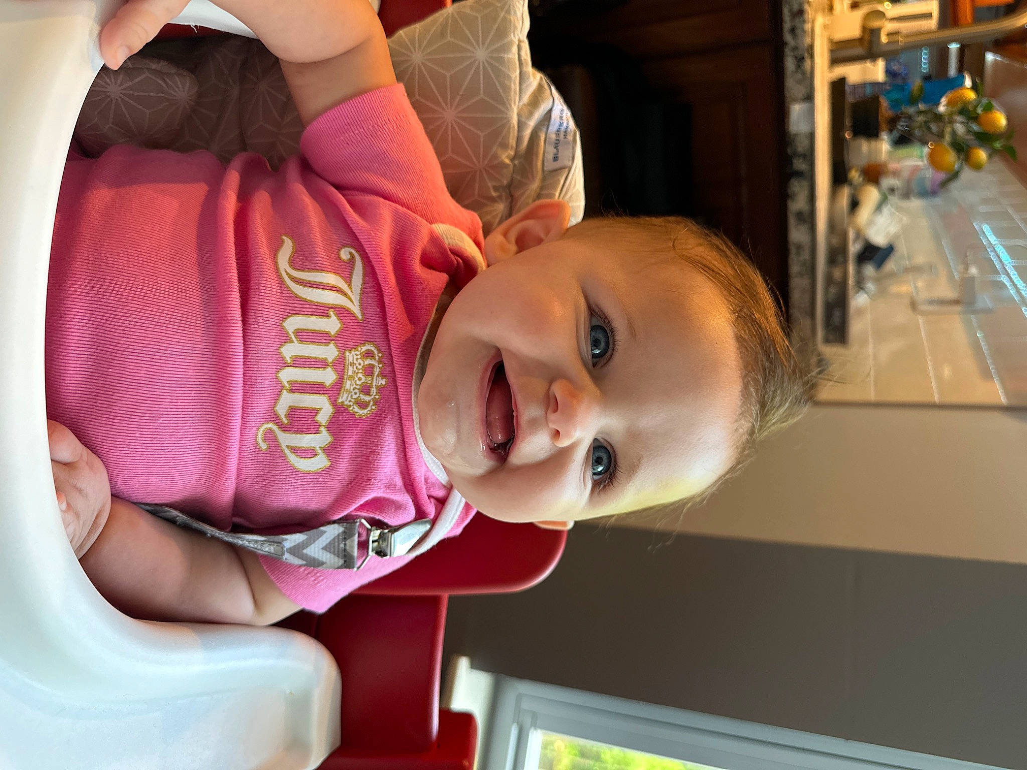 Hazleigh is registered to the contest to win money with this photo: baby, baby_toddler_clothing, cheek, child, chin, comfort, eyelash, fun, hairstyle, happy, human_body, iris, leisure, lip, mouth, nose, person, sitting, skin, smile