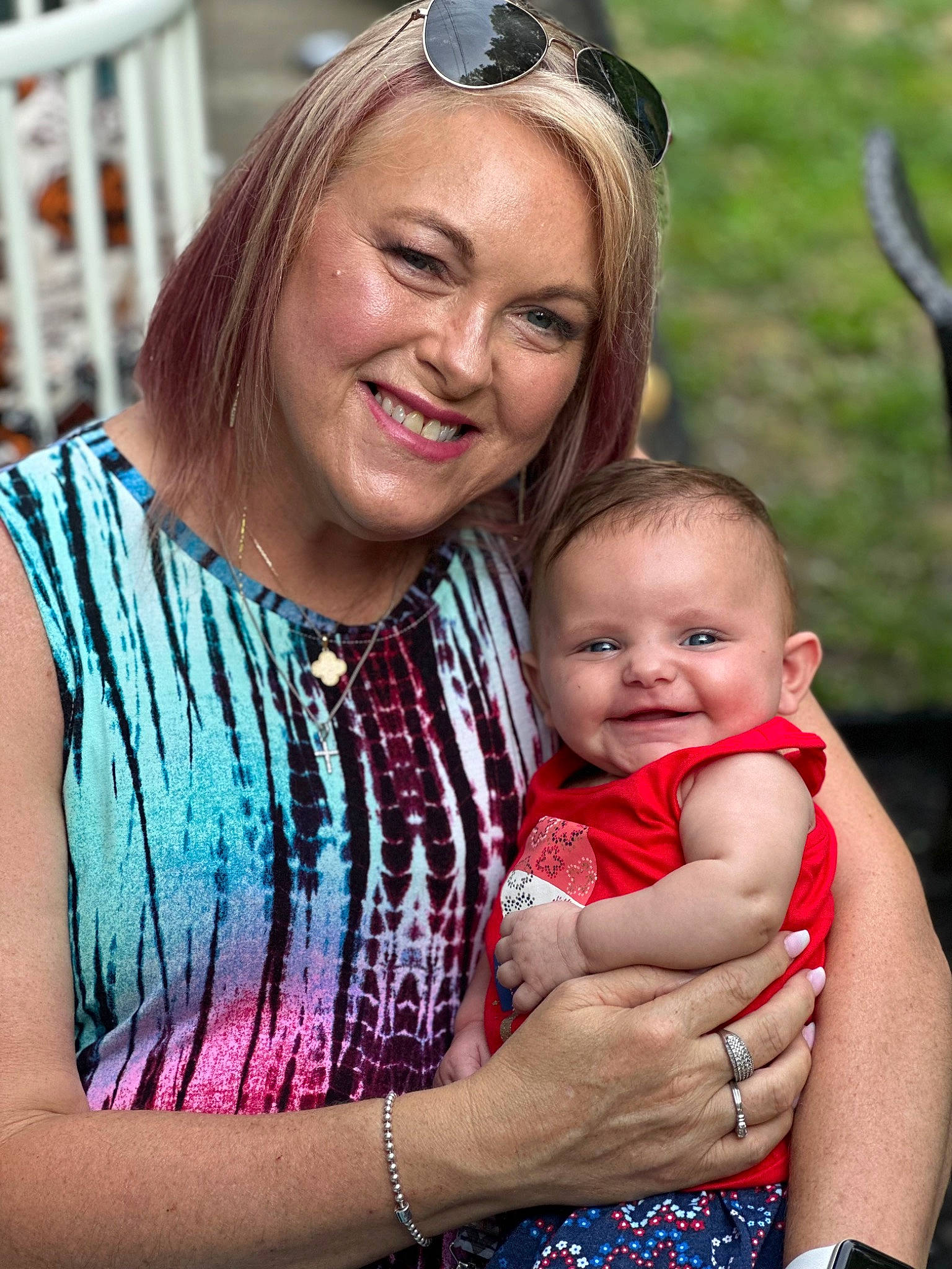 Hazleigh joined the competition — help win amazing prizes! baby, beauty, chair, eye, face, facial_expression, gesture, goggles, grass, hairstyle, happy, head, human, joy, people_in_nature, person, photograph, skin, smile, summer