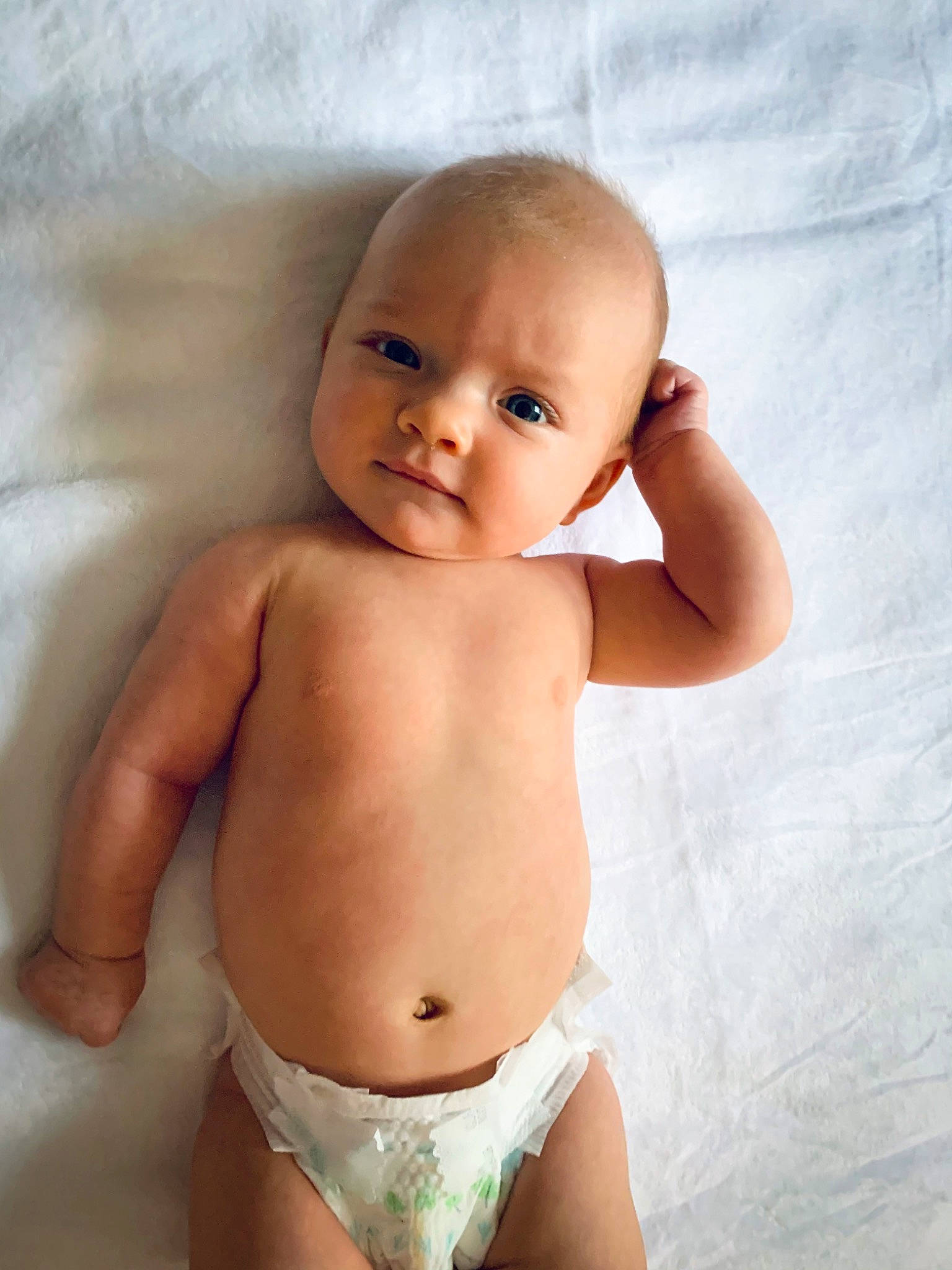 Britta joined the competition — help win amazing prizes! arm, baby, cheek, chest, chin, eye, eyebrow, face, finger, hair, head, iris, lip, mouth, muscle, person, skin, stomach, swimwear, thigh