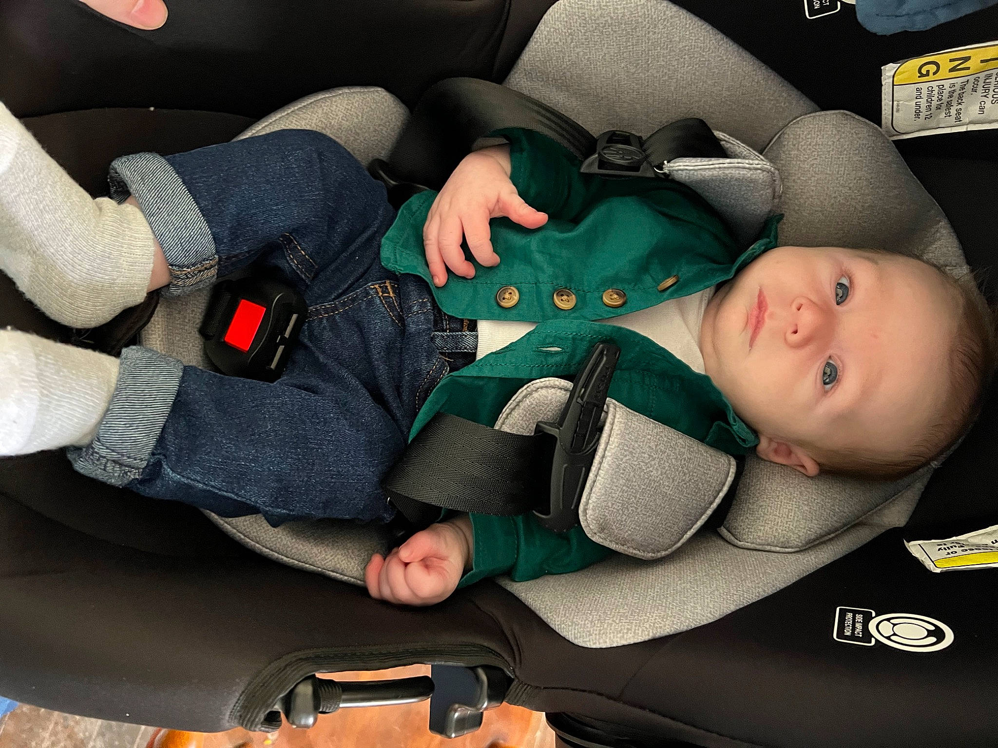 Thatcher joined the competition — help win amazing prizes! auto_part, baby, baby_carriage, baby_in_car_seat, baby_products, baby_toddler_clothing, car_seat, car_seat_cover, child, comfort, family_car, gesture, hand, lap, person, product, seat_belt, sitting, thigh, toddler