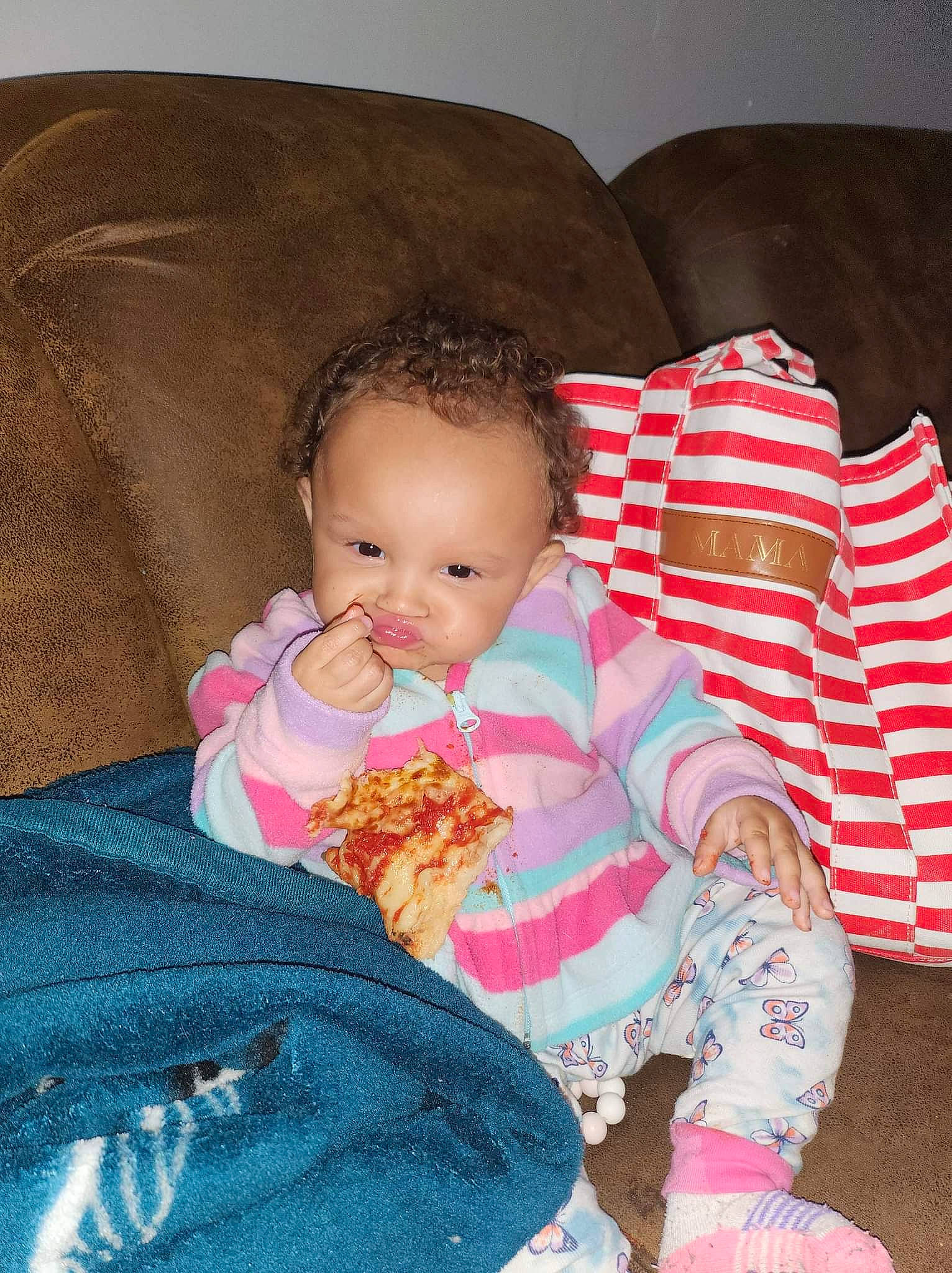 Hayven joined the competition — help win amazing prizes! baby, baby_products, baby_sleeping, baby_toddler_clothing, cheek, child, comfort, couch, eye, iris, lap, linens, pattern, person, pink, room, sitting, skin, sleeve, throw_pillow