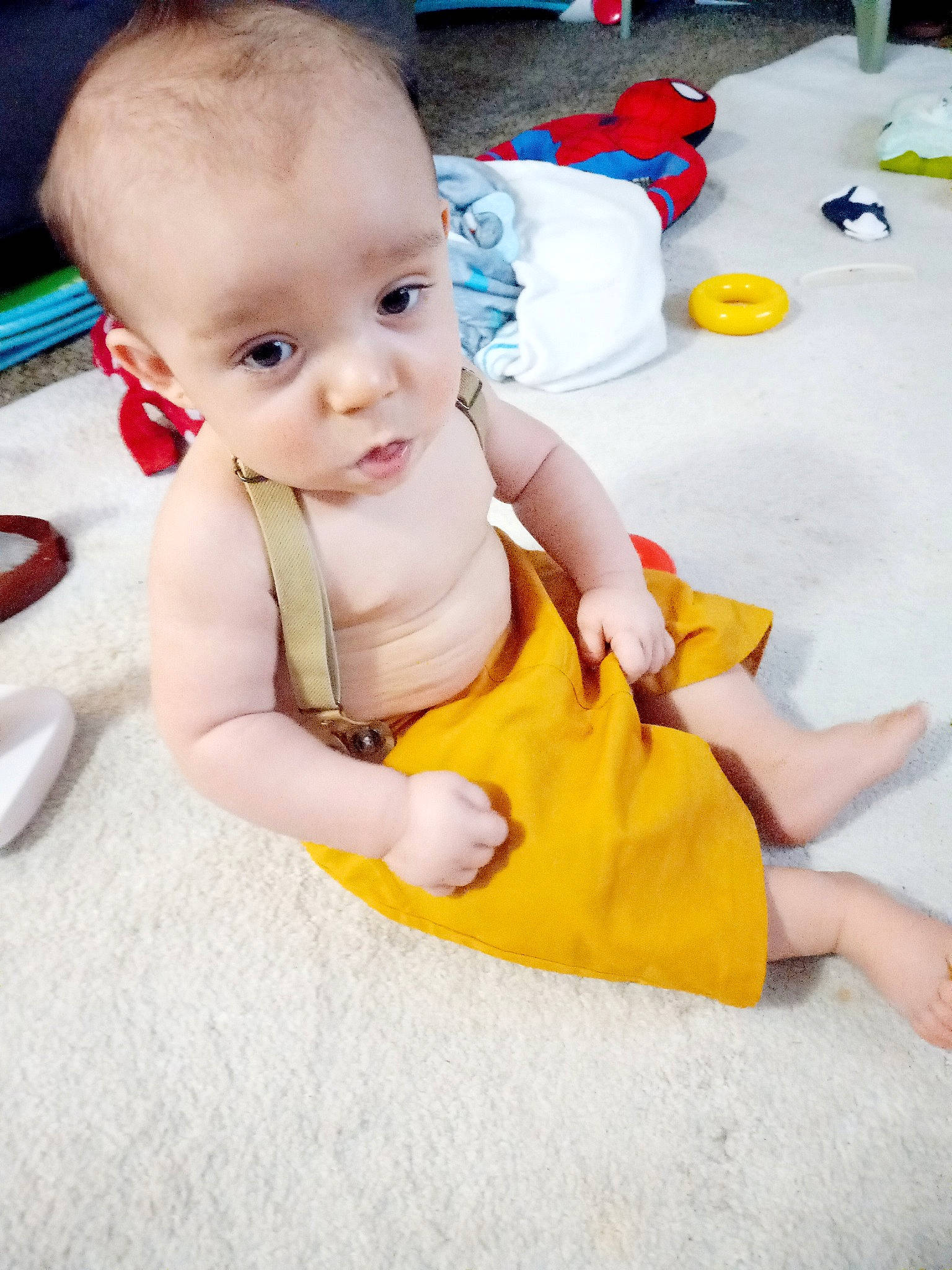 Ender joined the competition — help win amazing prizes! baby, baby_products, baby_toddler_clothing, child, foot, fun, hand, happy, human_body, input_device, person, play, sitting, skin, sleeve, smile, sock, thigh, thumb, toddler