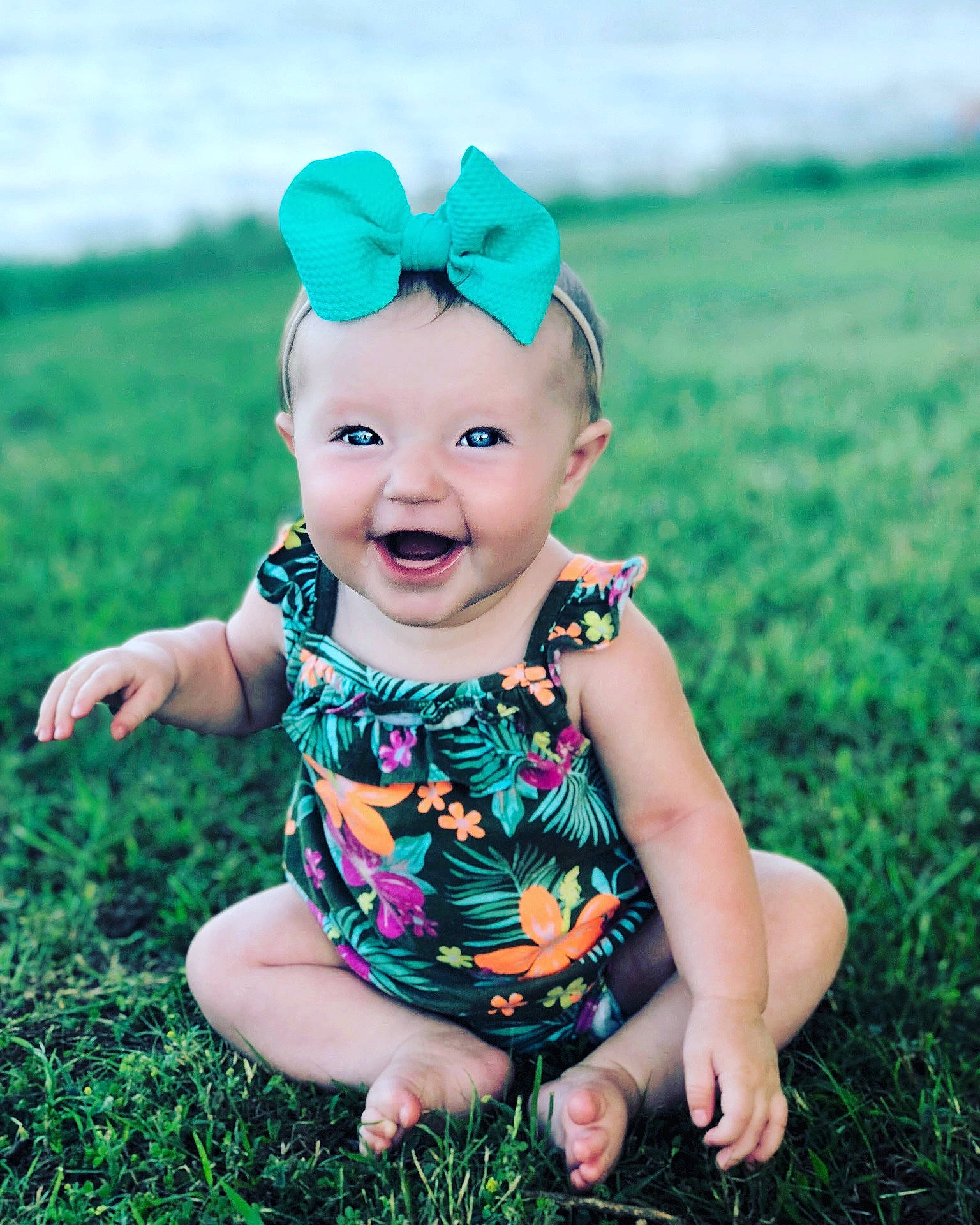 Atalie is registered to the contest to win money with this photo: child, fun, girl, grass, green, hair_accessory, happiness, headband, headgear, infant, joy, lawn, person, pink, portrait_photography, smile, summer, toddler