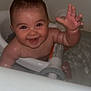 Maielynn is registered to the contest to win money with this photo: baby, bathtub, water, smile, happy, child, skin, arm, hand, bath, tub, sitting, wet, face, person, indoors, joy, cute, infant, playful