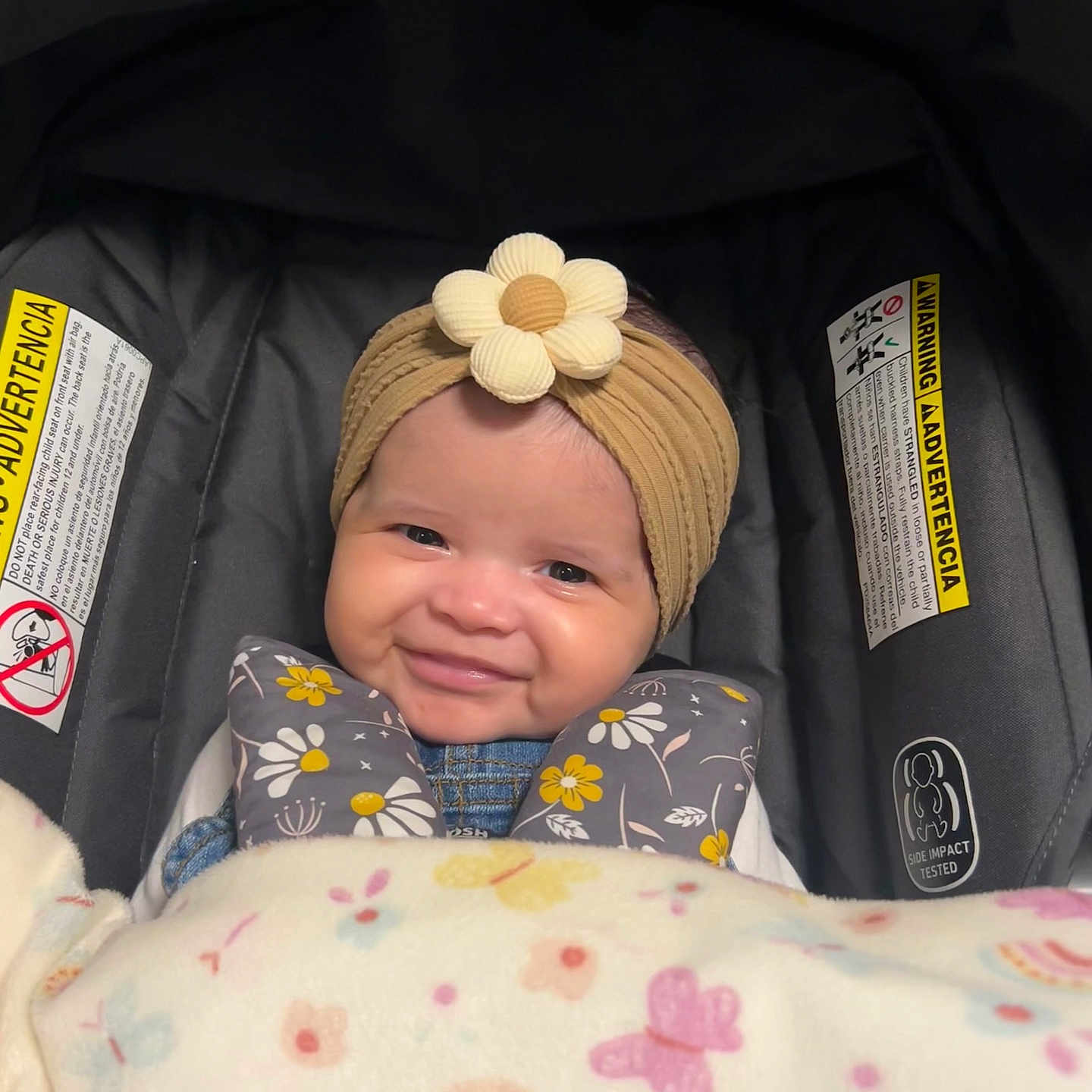 Ava is registered to the contest to win money with this photo: baby, bed, cap, clothing, crib, cushion, face, furniture, glove, happy, hat, head, homedecor, infantbed, newborn, person, photography, portrait, sleeping, smile