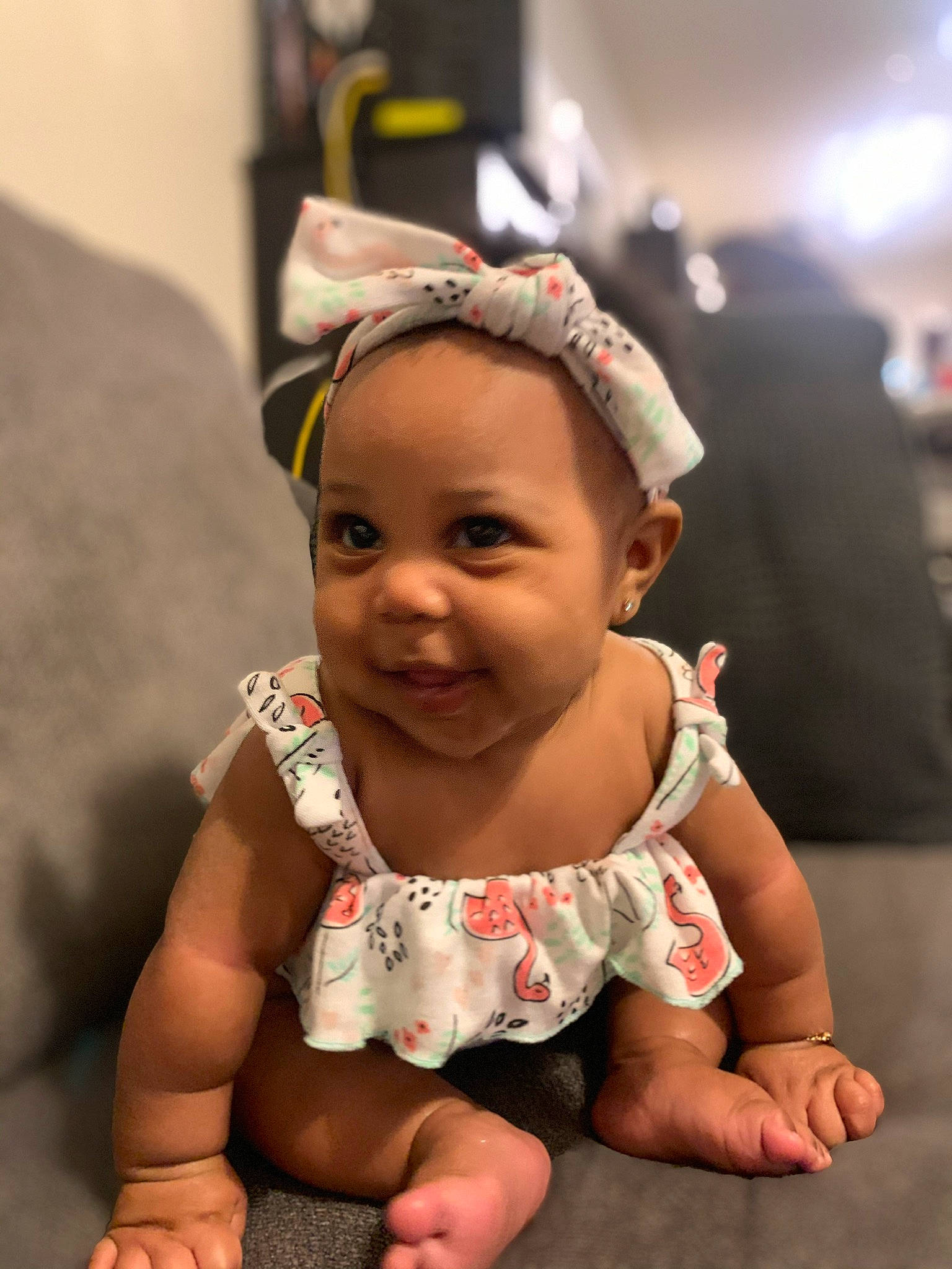 Calani joined the competition — help win amazing prizes! baby, cheek, child, fashion_accessory, hair_accessory, head, headband, headgear, person, sitting, skin, smile, toddler
