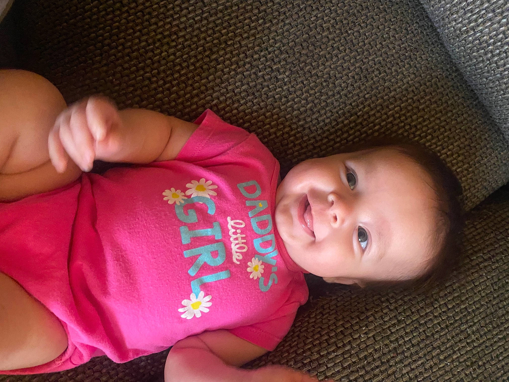 Everlee joined the competition — help win amazing prizes! baby, baby_toddler_clothing, cheek, chin, eyebrow, eyelash, finger, human_body, iris, lip, mouth, neck, nose, person, pink, skin, sleeve, smile, stomach, textile