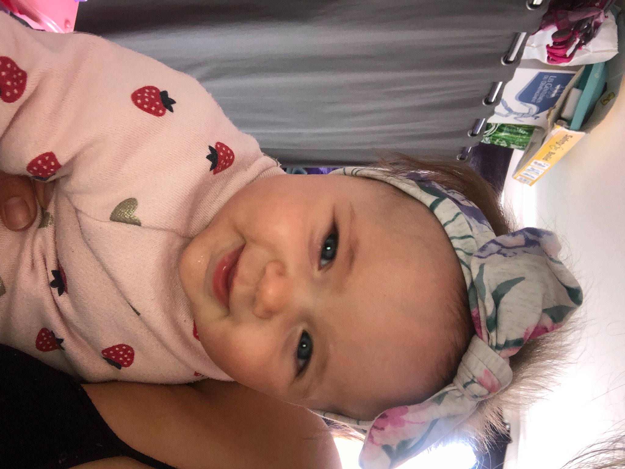 Maddy participe au concours pour gagner de l'argent avec cette photo : baby, baby_products, baby_toddler_clothing, cheek, child, comfort, eyelash, face, happy, hat, headwear, human_body, joy, lip, mouth, nose, person, plant, room, skin