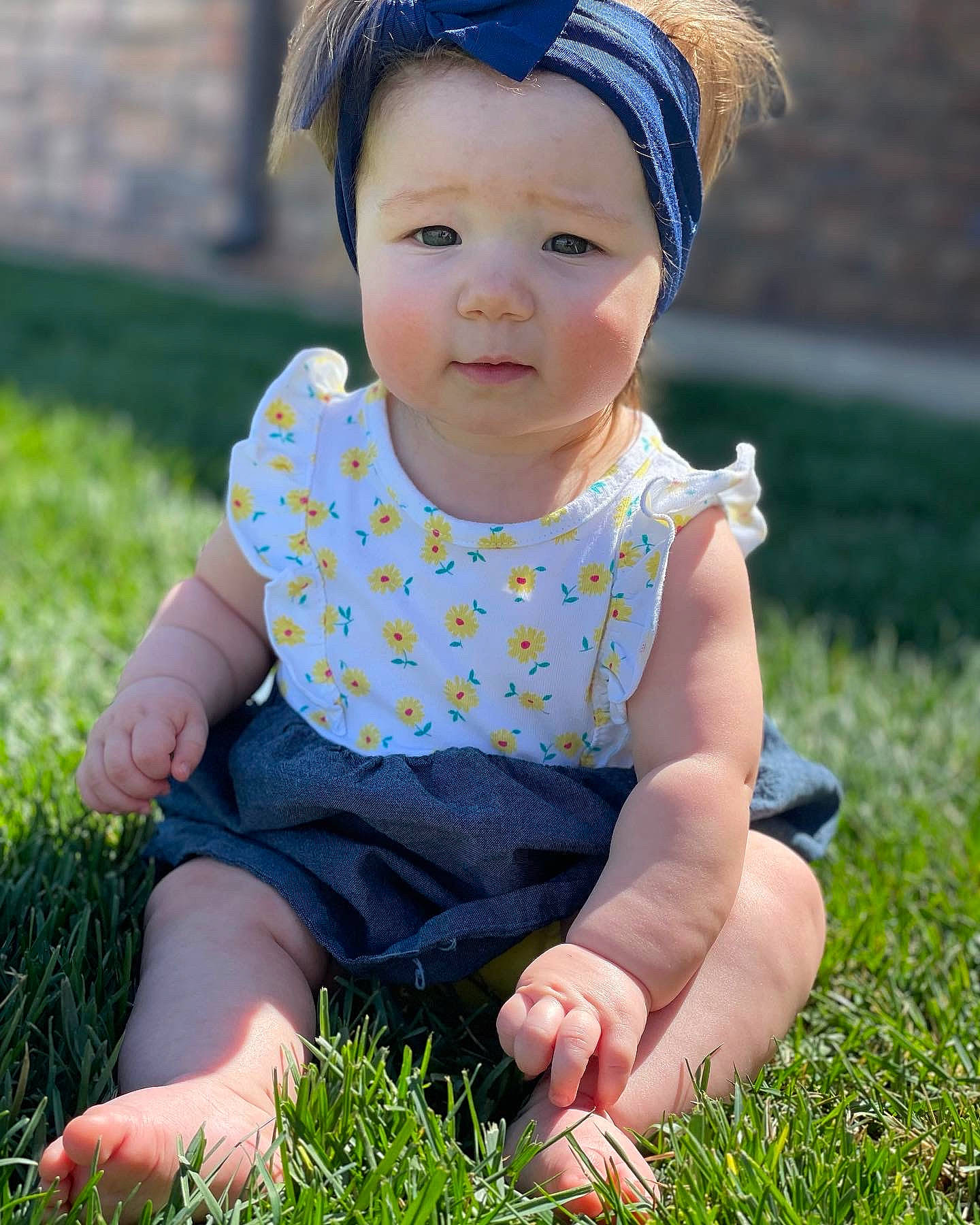 Chandler joined the competition — help win amazing prizes! baby, baby_toddler_clothing, cap, child, electric_blue, face, finger, fun, grass, grassland, green, happy, headwear, leisure, pattern, people_in_nature, person, photograph, skin, sleeve