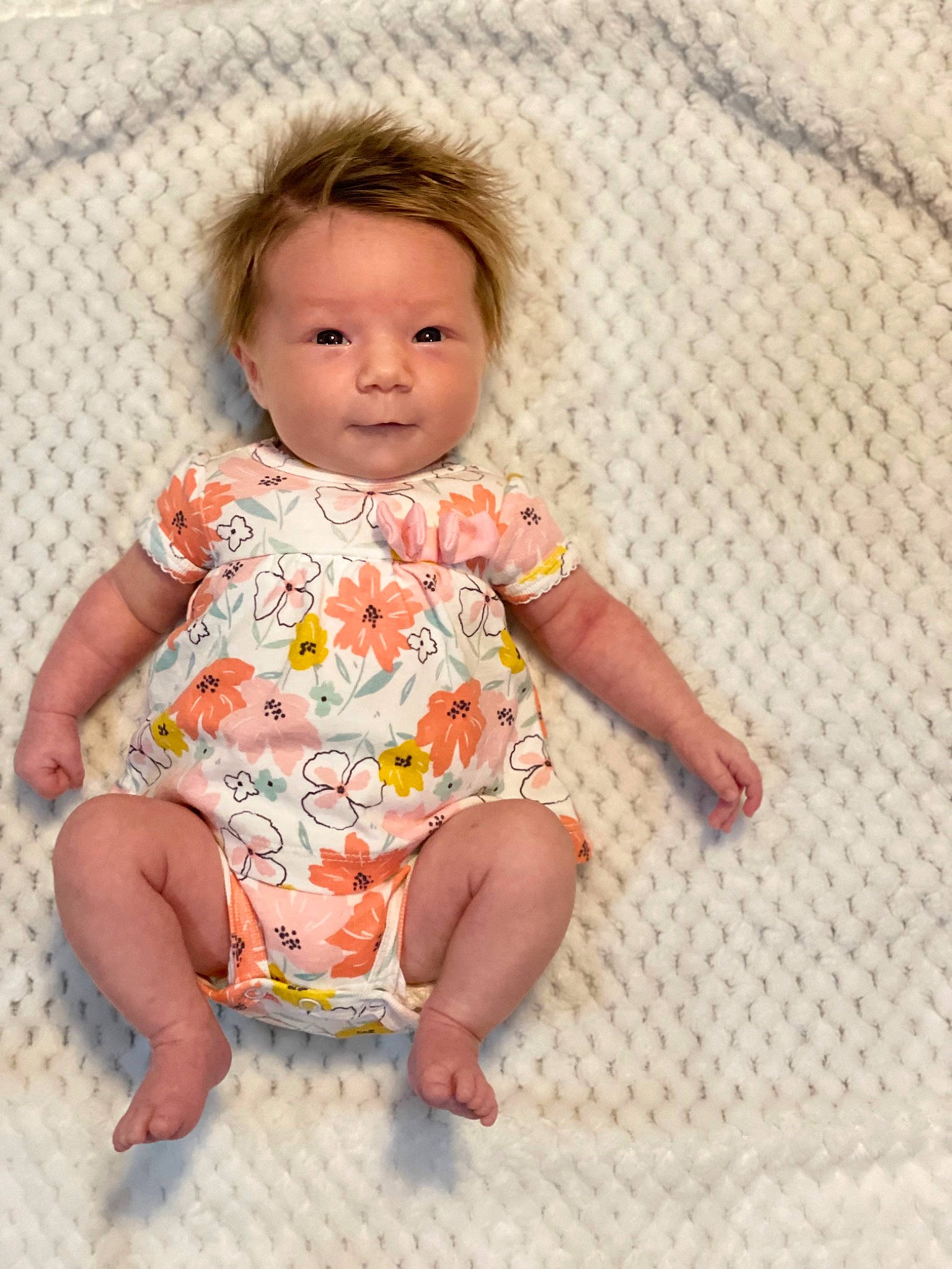 Chandler joined the competition — help win amazing prizes! baby, baby_toddler_clothing, cheek, child, chin, collar, day_dress, dress, embellishment, face, facial_expression, foot, fun, iris, pattern, peach, person, sitting, skin, sleeve