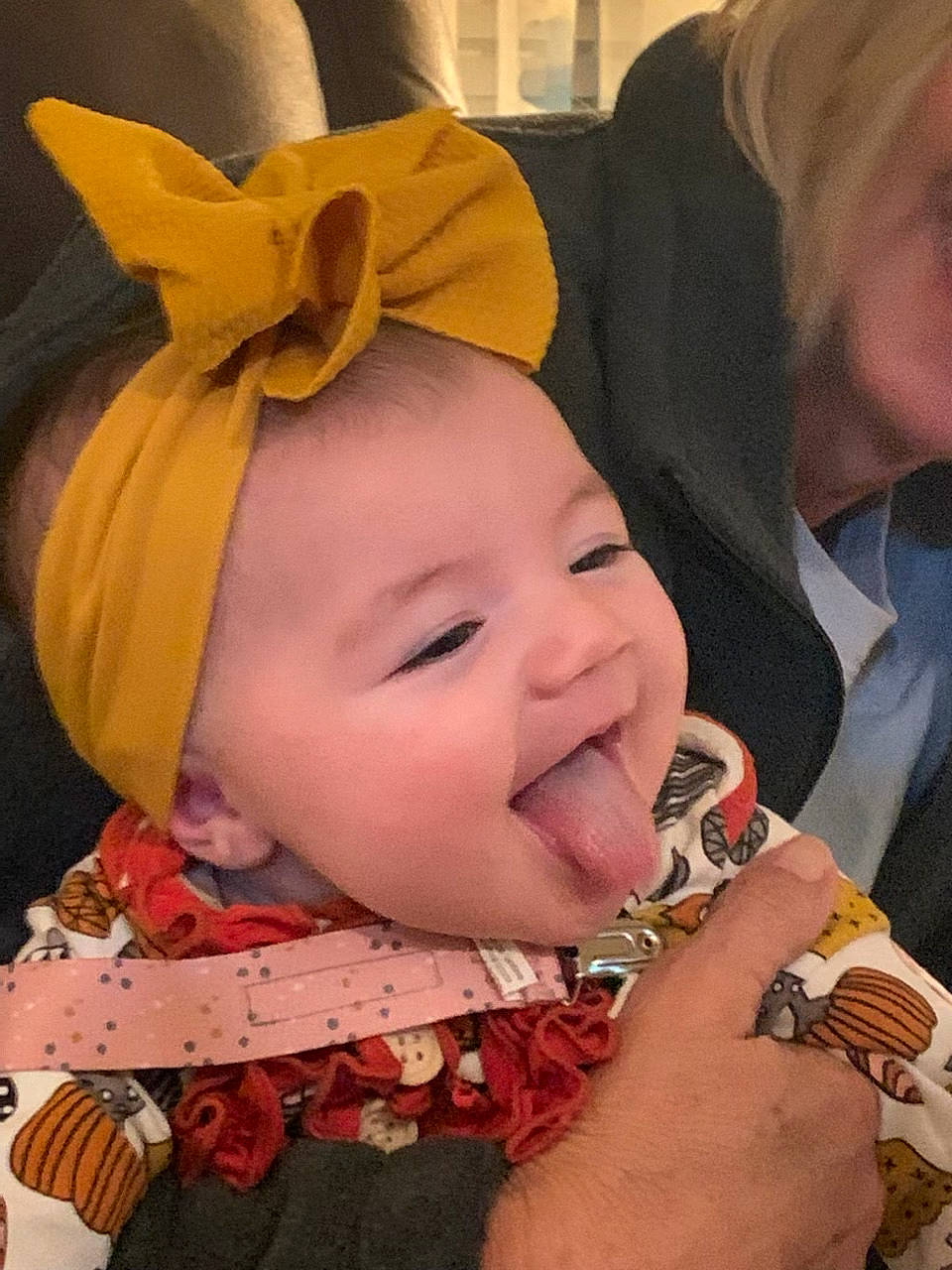 Mckinley is registered to the contest to win money with this photo: baby, baby_toddler_clothing, cheek, chin, ear, eye, eyebrow, finger, gesture, happy, head, human_body, iris, lip, mouth, nose, organ, person, pink, skin