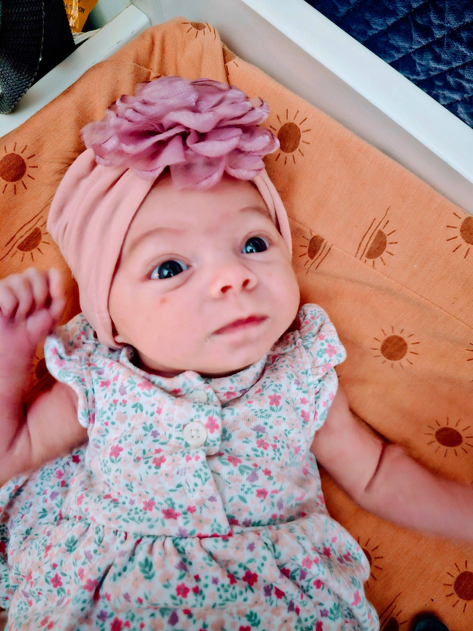 Echo joined the competition — help win amazing prizes! baby, baby_toddler_clothing, blue, cheek, child, day_dress, dress, fashion_accessory, happy, headband, headgear, headpiece, headwear, iris, magenta, pattern, peach, person, pink, skin