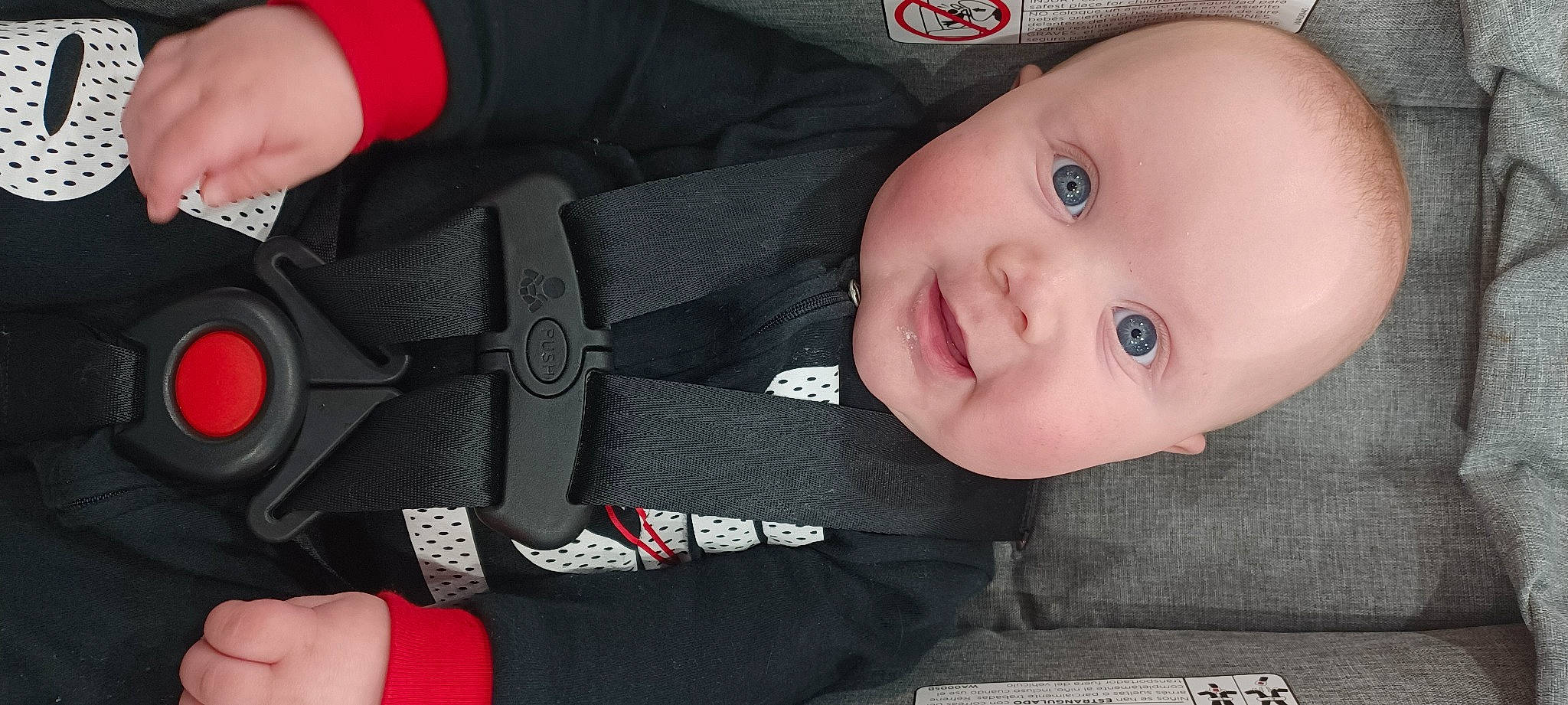 Jakobe joined the competition — help win amazing prizes! baby, baby_products, baby_toddler_clothing, carmine, cheek, child, comfort, eyelash, finger, gesture, hand, happy, nail, person, product, skin, sleeve, smile, thumb, toddler