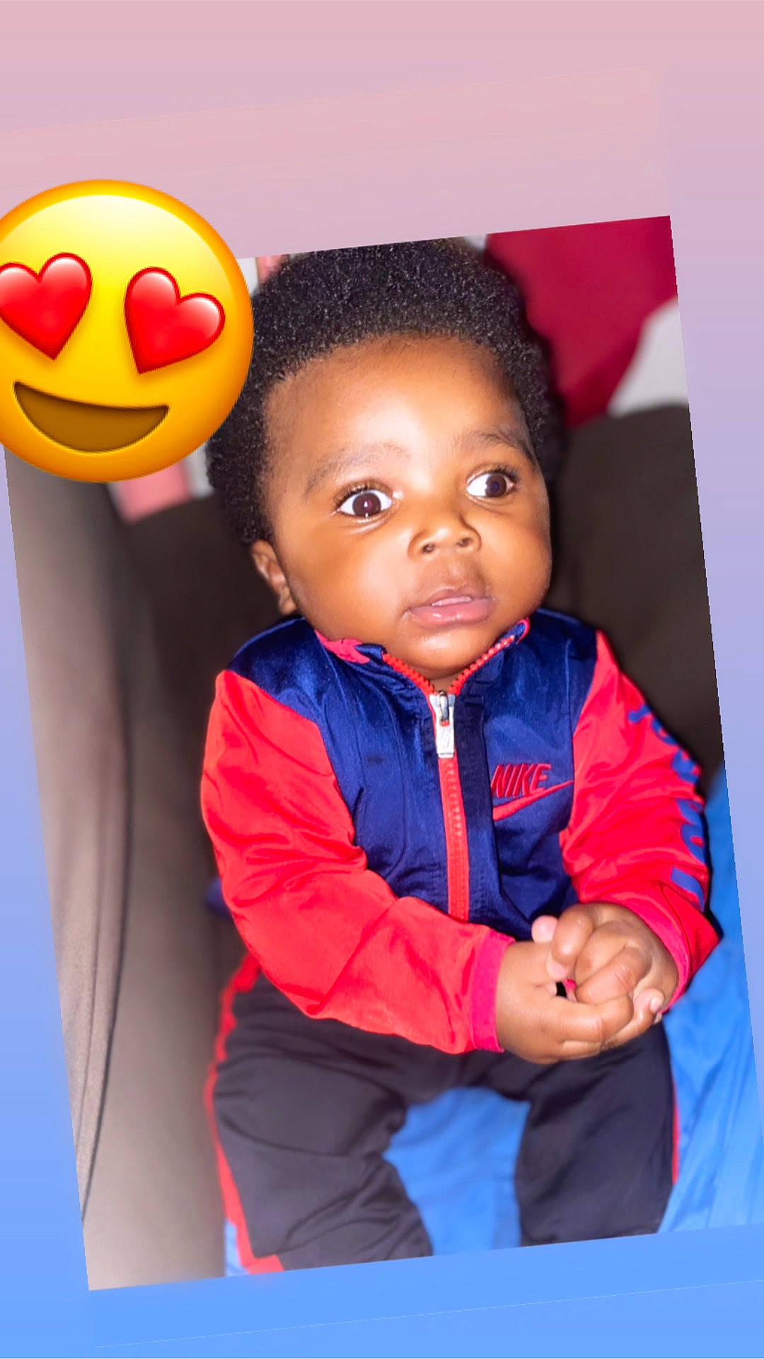 Jeremiah joined the competition — help win amazing prizes! arm, cheek, chin, cool, face, finger, flash_photography, gesture, hand, happy, human_body, jacket, nose, orange, person, red, skin, sleeve, smile, thumb