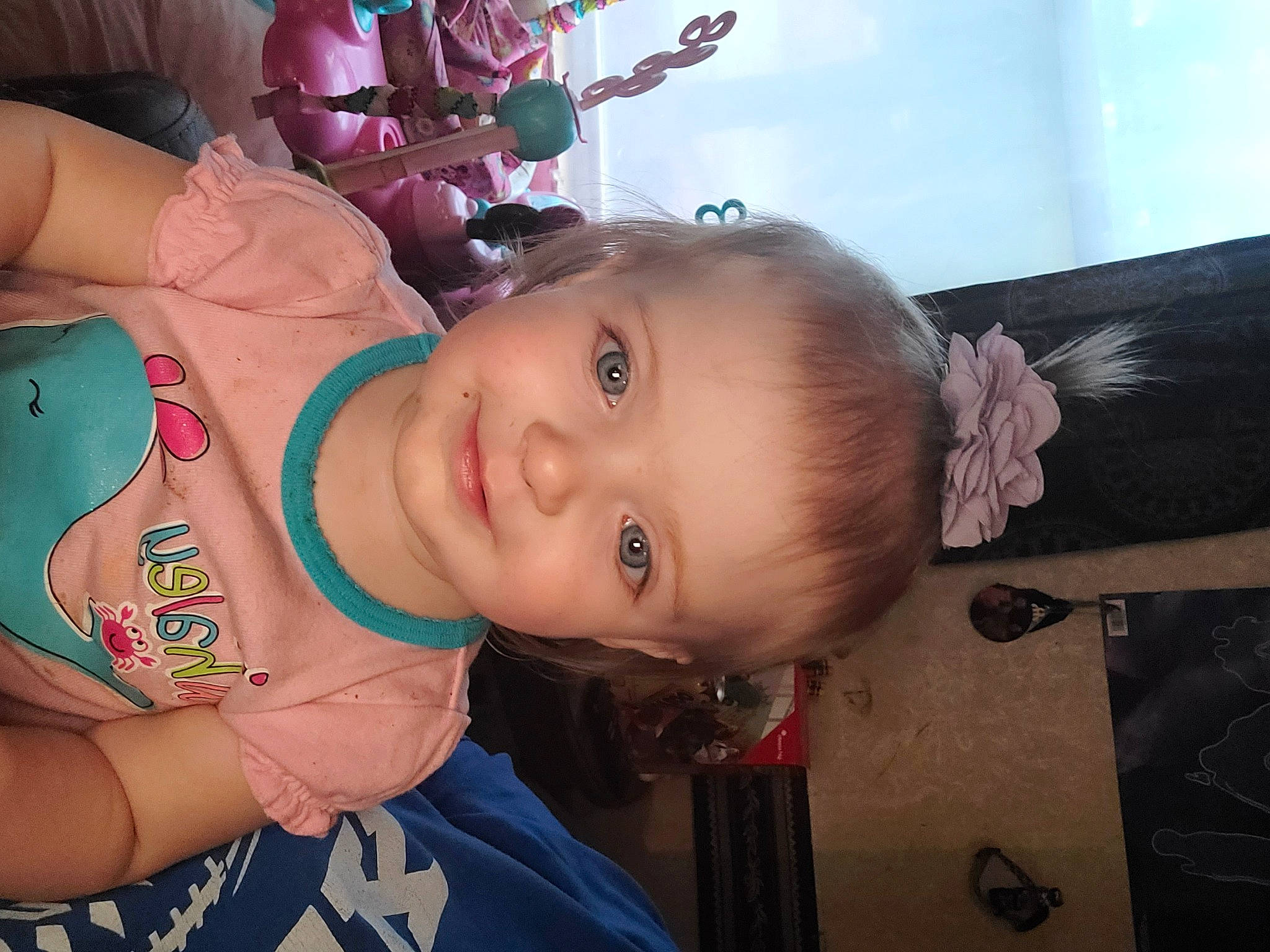 Scarlett is registered to the contest to win money with this photo: baby, baby_products, baby_toddler_clothing, cheek, child, ear, fun, happy, iris, joy, leisure, magenta, mouth, nose, party, person, pink, skin, smile, toddler