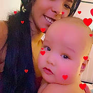 Abraham is registered to the contest to win money with this photo: baby, woman, selfie, indoor, love, heart_overlay, smile, face, skin, child, person, affection, cute, parent, holding, closeup, portrait, family, toddler, happy