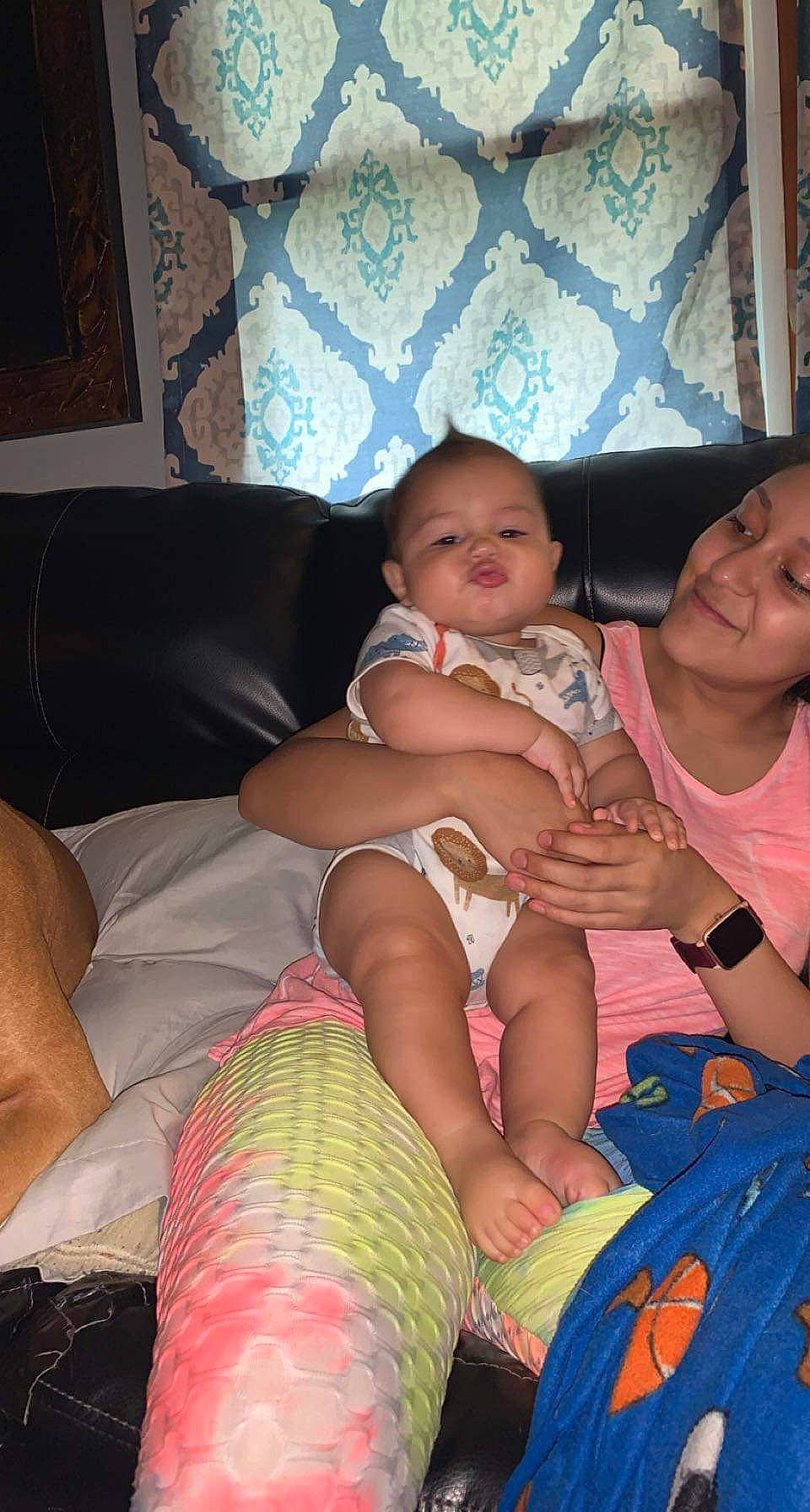 Tysen joined the competition — help win amazing prizes! arm, baby, comfort, eye, face, finger, hair, happy, head, human_body, joy, knee, lap, mouth, muscle, person, shorts, skin, smile, thigh