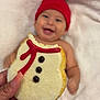 Amor joined the competition — help win amazing prizes! baby, child, smiling, red_hat, cookie, snowman_cookie, hand, blanket, soft_texture, happy, sweet, food, dessert, holiday, cute, portrait, indoor, fingers, nail, celebration