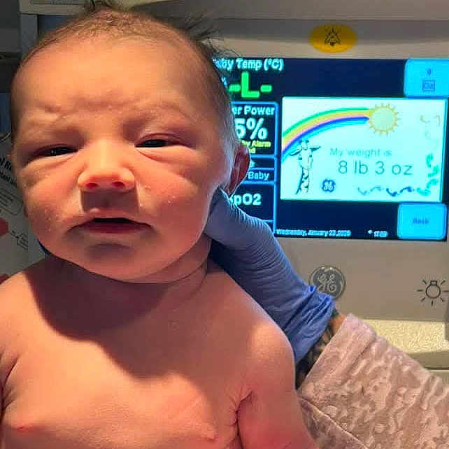 Dillan joined the competition — help win amazing prizes! baby, child, closeup, cute, gloved_hand, healthcare, hospital, human, indoor, infant, medical_monitor, monitor_screen, newborn, person, portrait, rainbow, skin, sun, support, weight_display