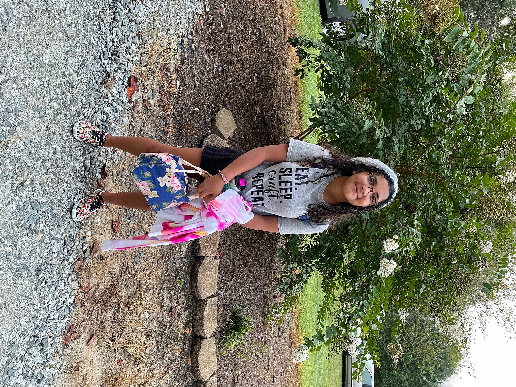 Janessa is registered to the contest to win money with this photo: concrete, fun, grass, happy, human_leg, joy, leisure, people_in_nature, person, plant, recreation, thigh, toddler, tree, vacation, waist