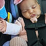 Eliza is registered to the contest to win money with this photo: baby, sleeping, car_seat, headband, flower, pink, child, infant, straps, cozy, cute, peaceful, clothing, soft, portrait, closeup, resting, hands, face, seat