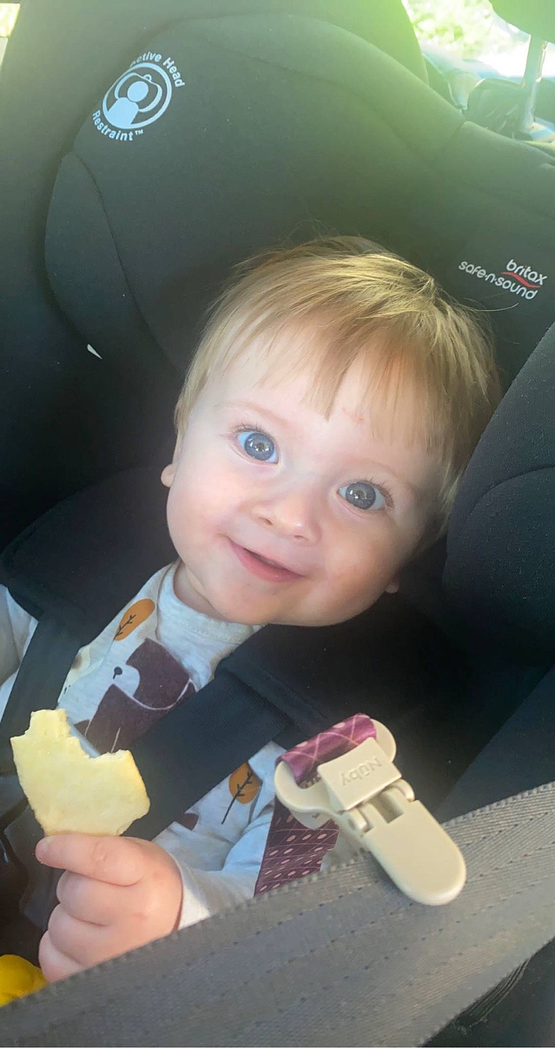 Josiah joined the competition — help win amazing prizes! automotive_design, baby, blond, car_seat, cheek, child, drinkware, finger, food, fun, gesture, motor_vehicle, nose, person, product, skin, smile, thumb, toddler, toy