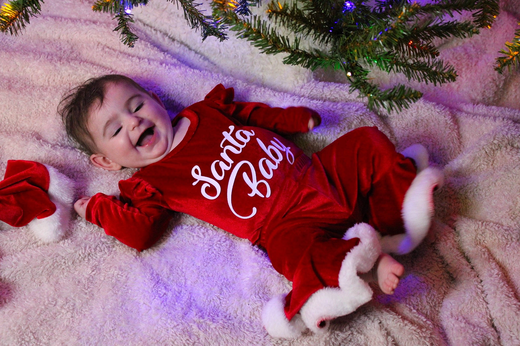 Journey joined the competition — help win amazing prizes! baby_toddler_clothing, child, christmas_tree, comfort, event, fun, happy, holiday, joy, linens, magenta, mammal, person, pink, purple, room, sleeve, smile, textile, toddler