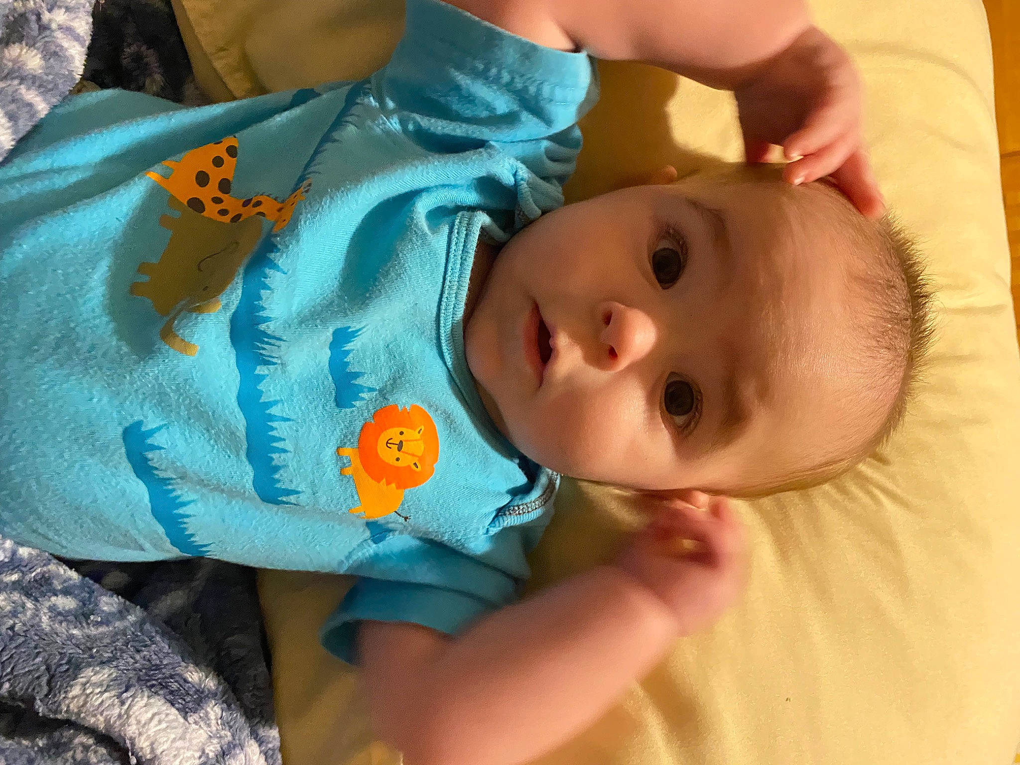 Noah is registered to the contest to win money with this photo: baby, baby_products, baby_toddler_clothing, cheek, chest, child, comfort, eyelash, finger, happy, lip, nose, person, skin, surprise, thumb, toddler