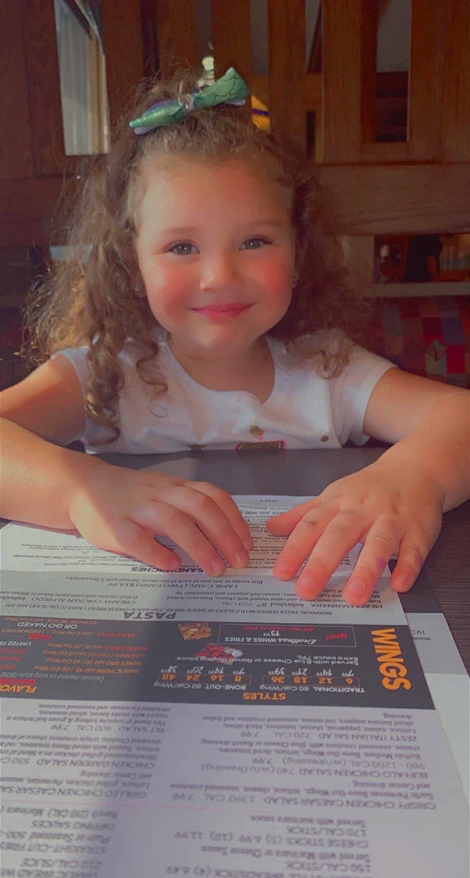 Aveyah joined the competition — help win amazing prizes! advertising, child, design, face, finger, flooring, font, fun, hair, happy, head, headband, headpiece, human, joy, nail, organ, person, smile, table