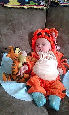 Megan joined the competition — help win amazing prizes! child, halloween, infant, orange, person, play, plush, product, stuffed_toy, toddler, toy