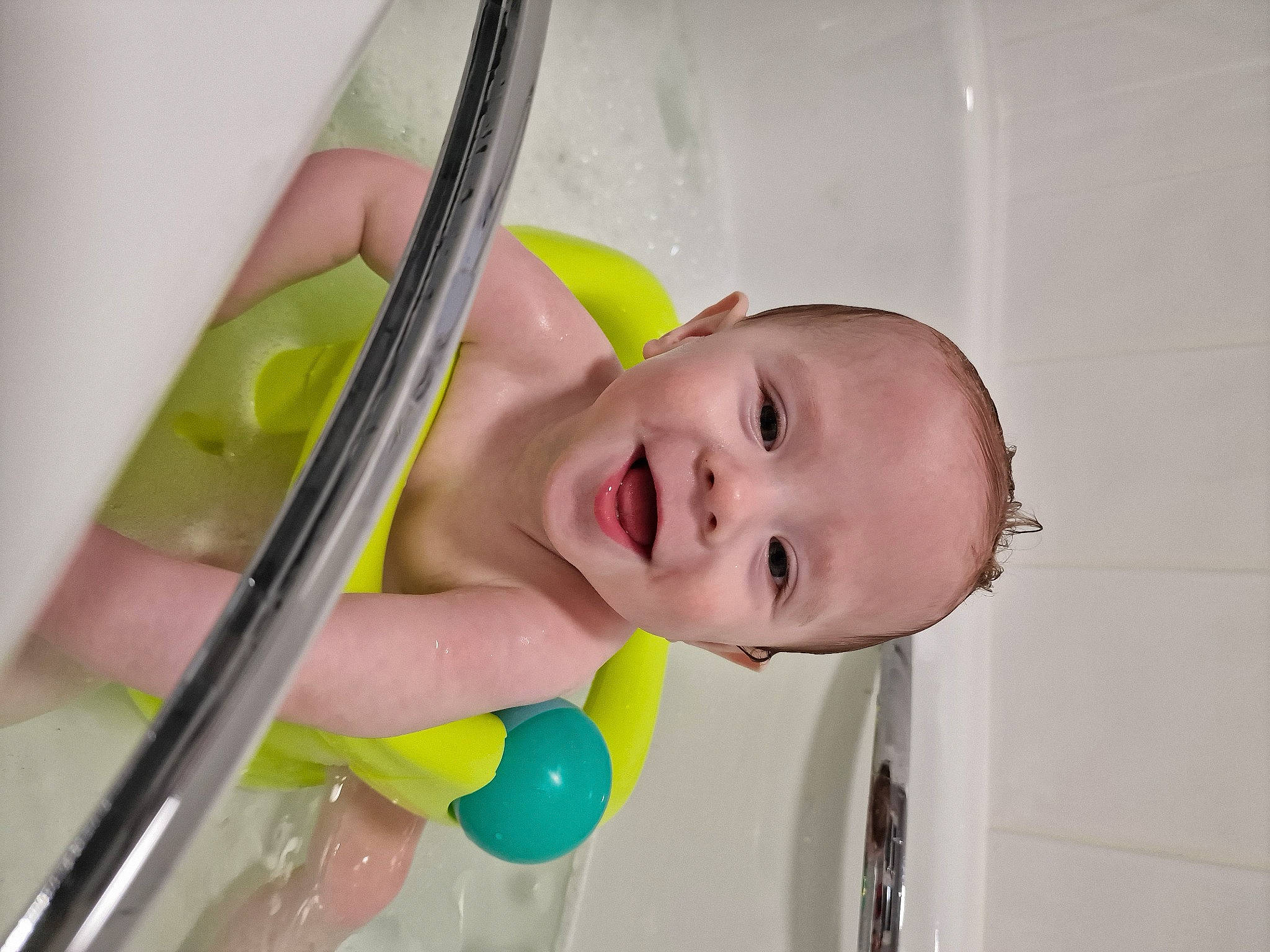 Sebastian joined the competition — help win amazing prizes! baby, baby_playing_with_toys, baby_products, baby_safety, bathing, bathtub, cheek, chest, child, eye, face, fun, happy, human_body, iris, leisure, person, plumbing_fixture, room, smile