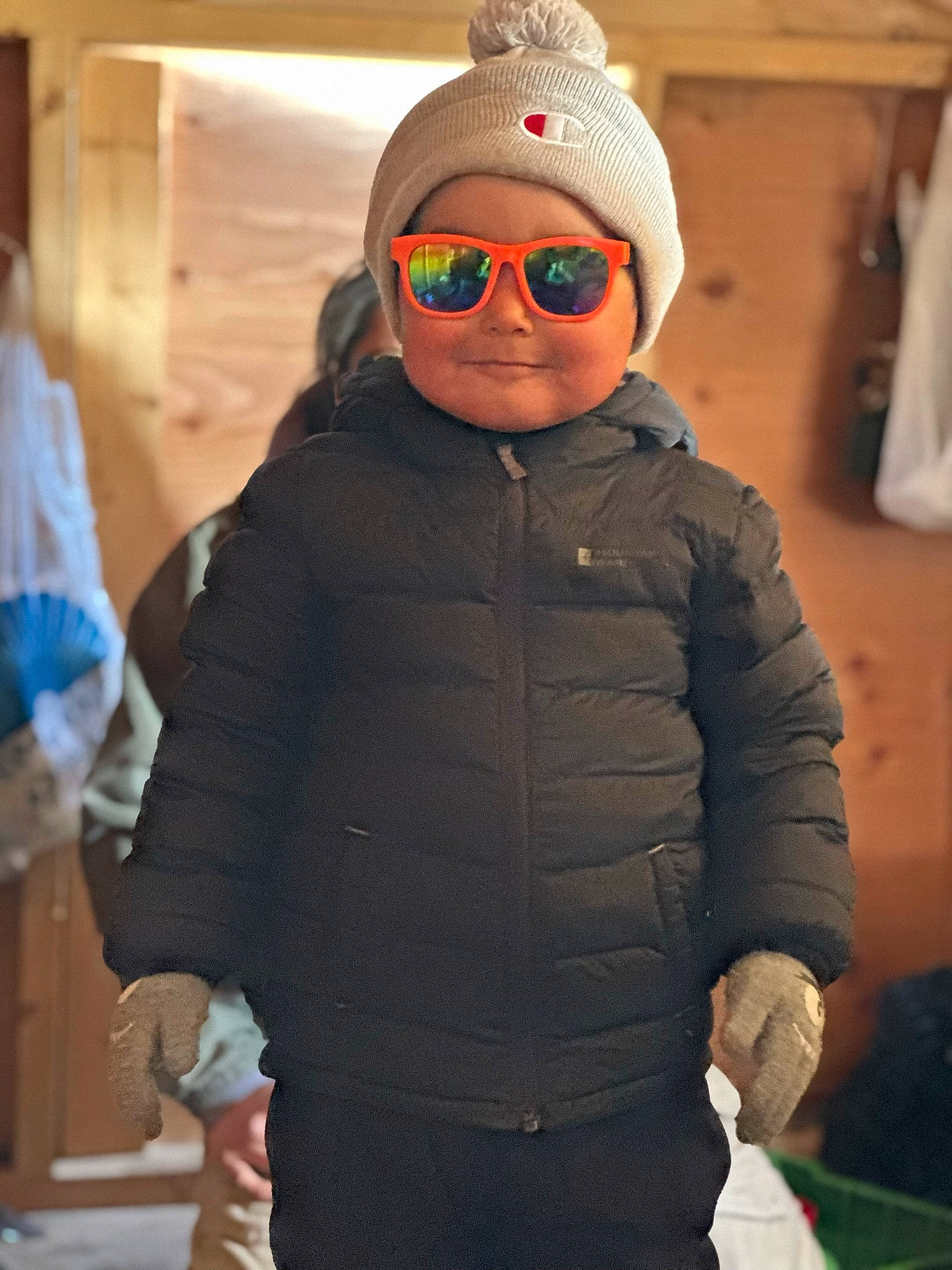 Brendan joined the competition — help win amazing prizes! cap, child, electric_blue, eyewear, fashion_design, fun, glasses, glove, goggles, happy, headgear, headwear, jacket, knit_cap, person, personal_protective_equipment, sleeve, smile, sunglasses, toddler