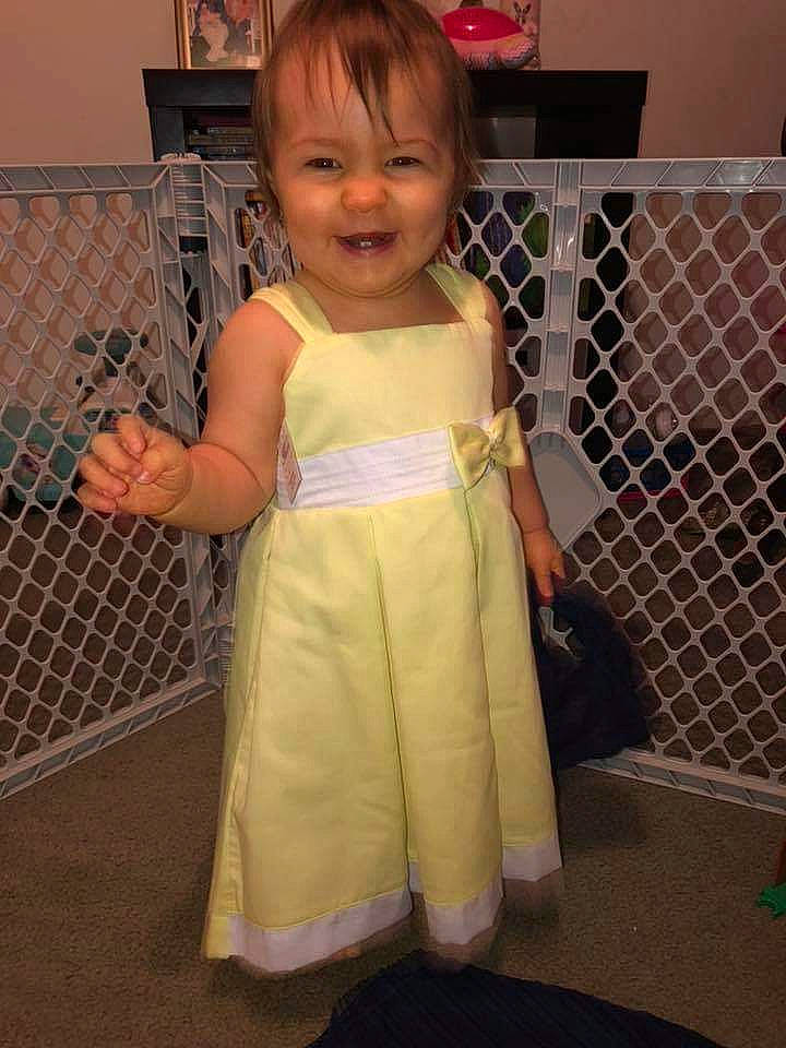 Maria joined the competition — help win amazing prizes! arm, child, clothing, costume, day, dress, flooring, fun, girl, infant, joy, leg, pattern, person, product, skin, standing, textile, toddler