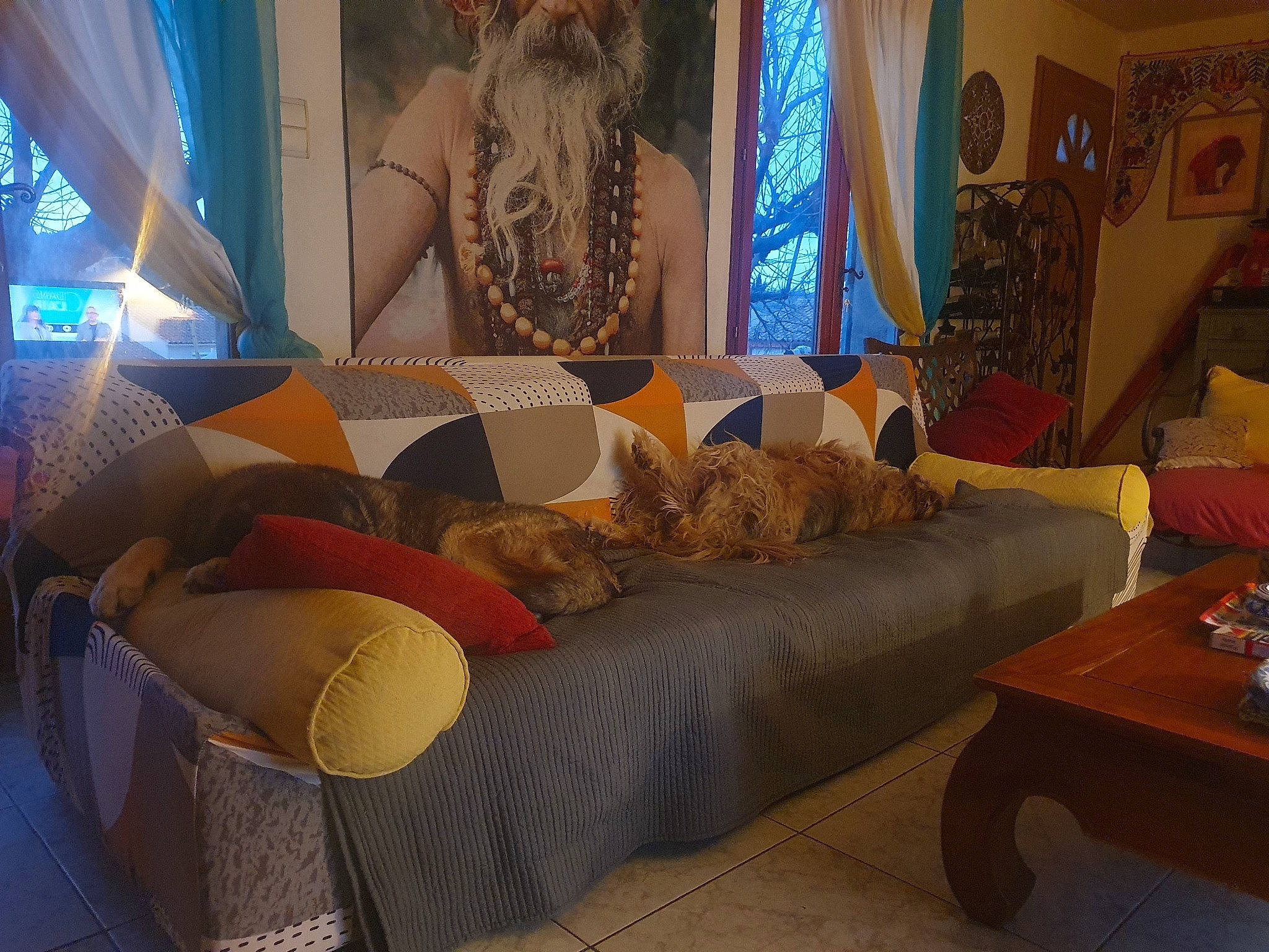 Naya participe au concours pour gagner de l'argent avec cette photo : art, ceiling, coffee_table, comfort, couch, curtain, event, flooring, hardwood, interior_design, lamp, linens, living_room, picture_frame, pillow, studio_couch, table, textile, throw_pillow, wood