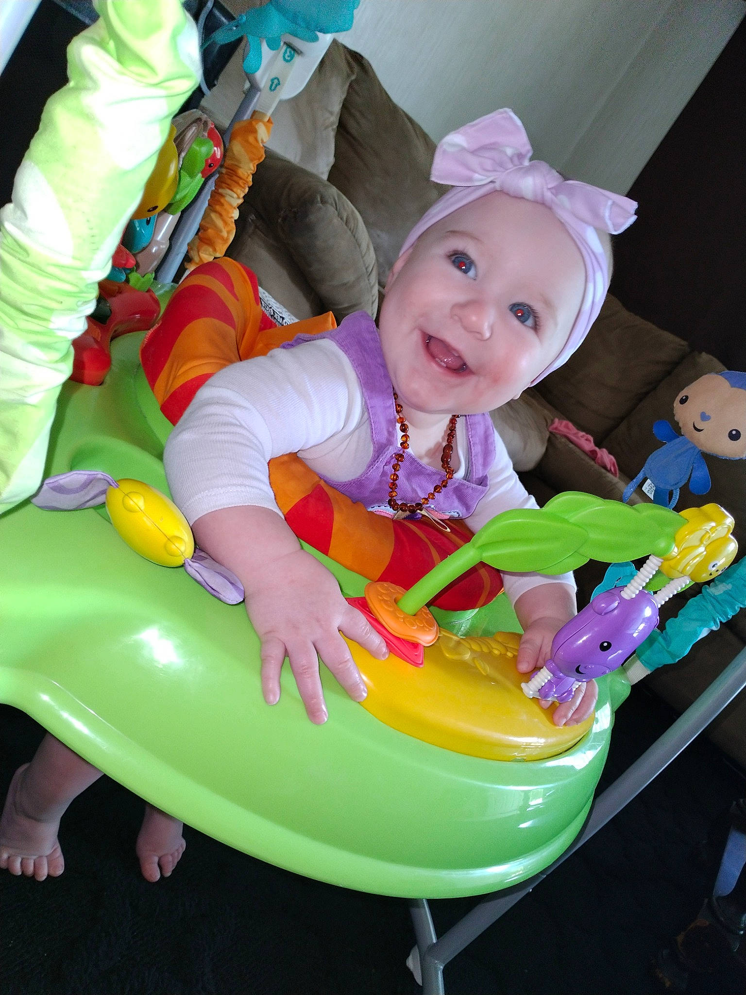 Delaney joined the competition — help win amazing prizes! baby, baby_carriage, baby_products, baby_toys, child, event, facial_expression, fun, happy, headwear, joy, leisure, magenta, party_supply, person, pink, play, recreation, sitting, smile