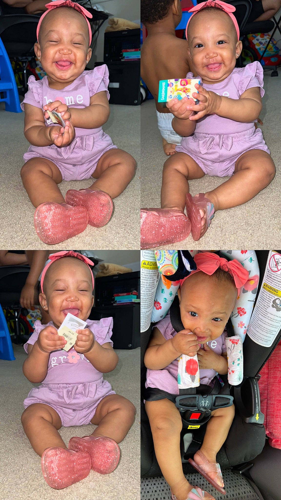 Kind is registered to the contest to win money with this photo: arm, baby, baby_toddler_clothing, blue, cheek, clothing, face, facial_expression, finger, hand, headgear, human, joy, muscle, person, photograph, pink, product, skin, sleeve