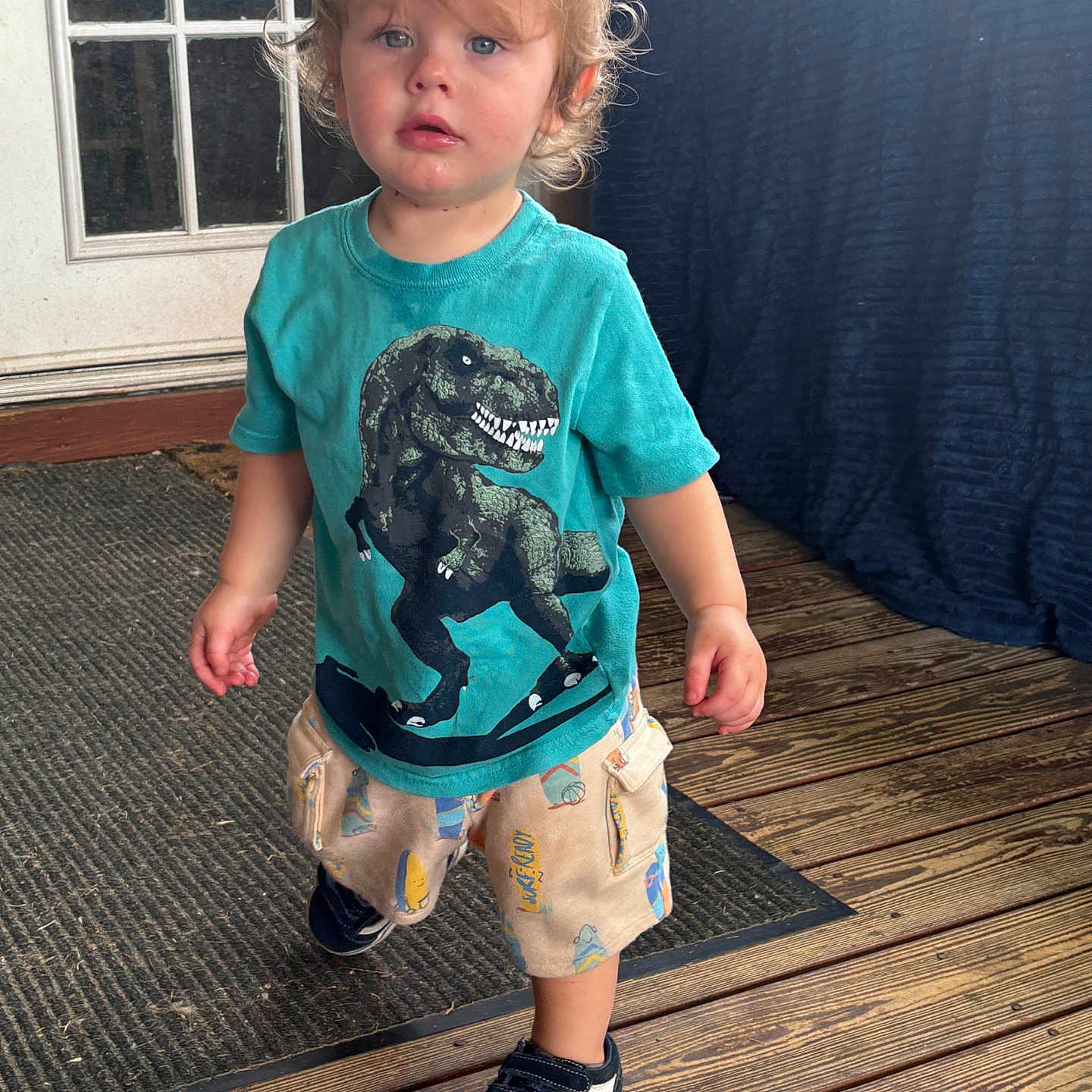 Braxton joined the competition — help win amazing prizes! architecture, boy, child, clothing, face, footwear, hardwood, head, male, pants, person, photography, portrait, sandal, shoe, shorts, sleeve, sneaker, t_shirt, wood